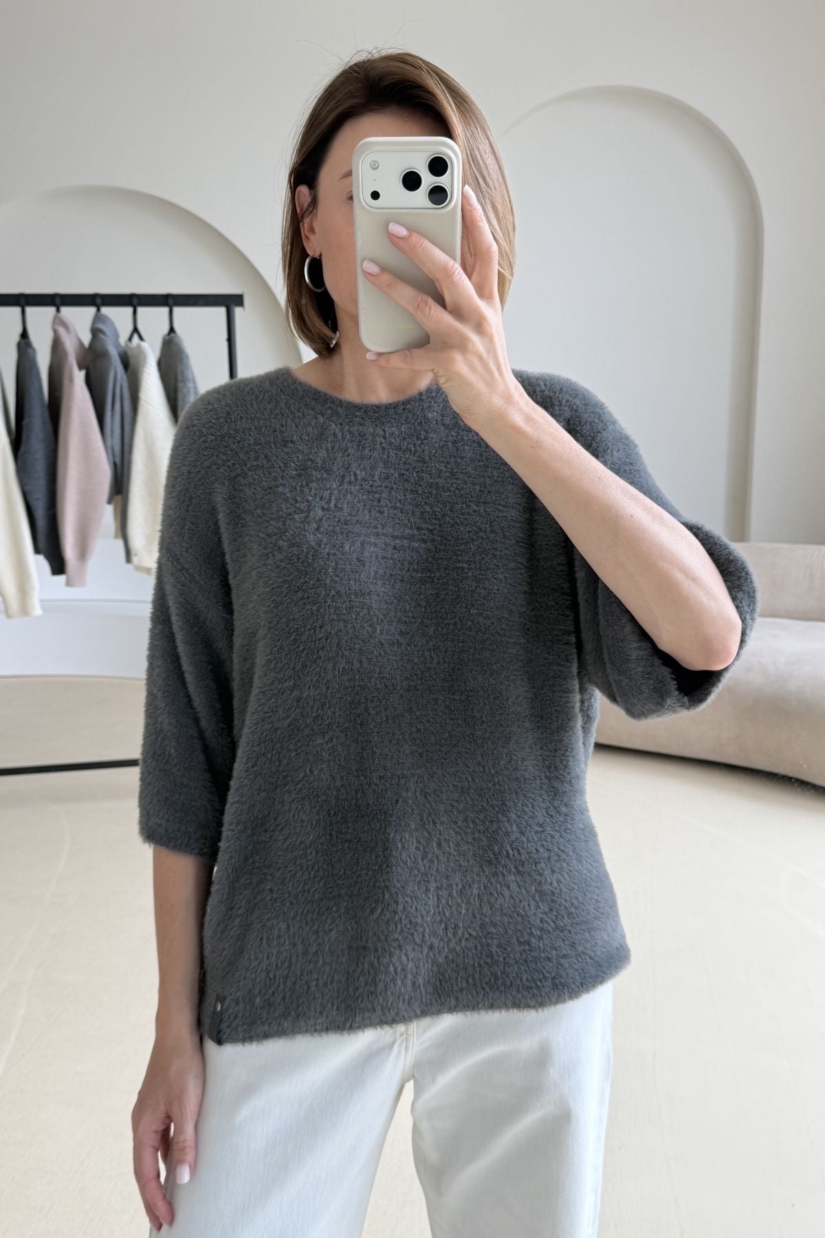 Dark grey blouse sample