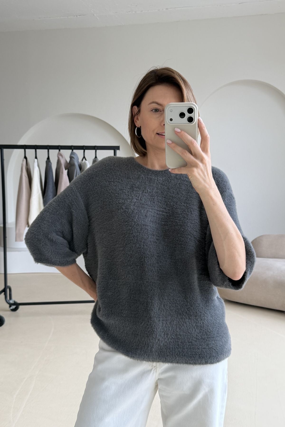 Dark grey blouse sample