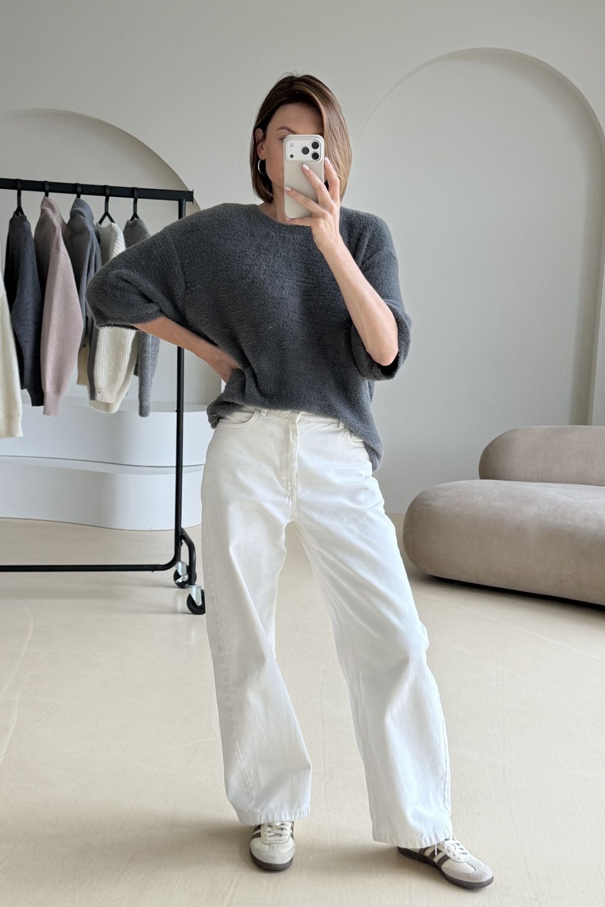Dark grey blouse sample