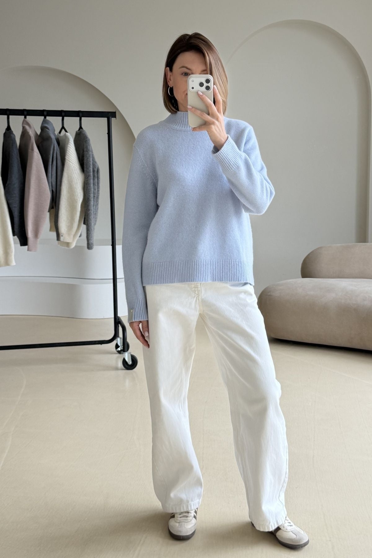 Cashmere baby blue sweater sample