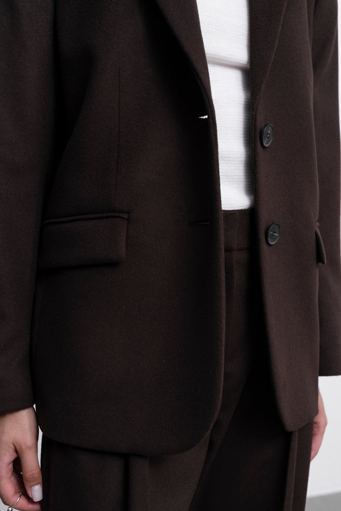 'Celine' brown trousers & blazer suit