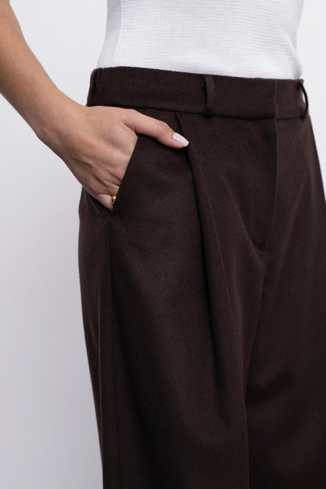 'Celine' brown trousers & blazer suit