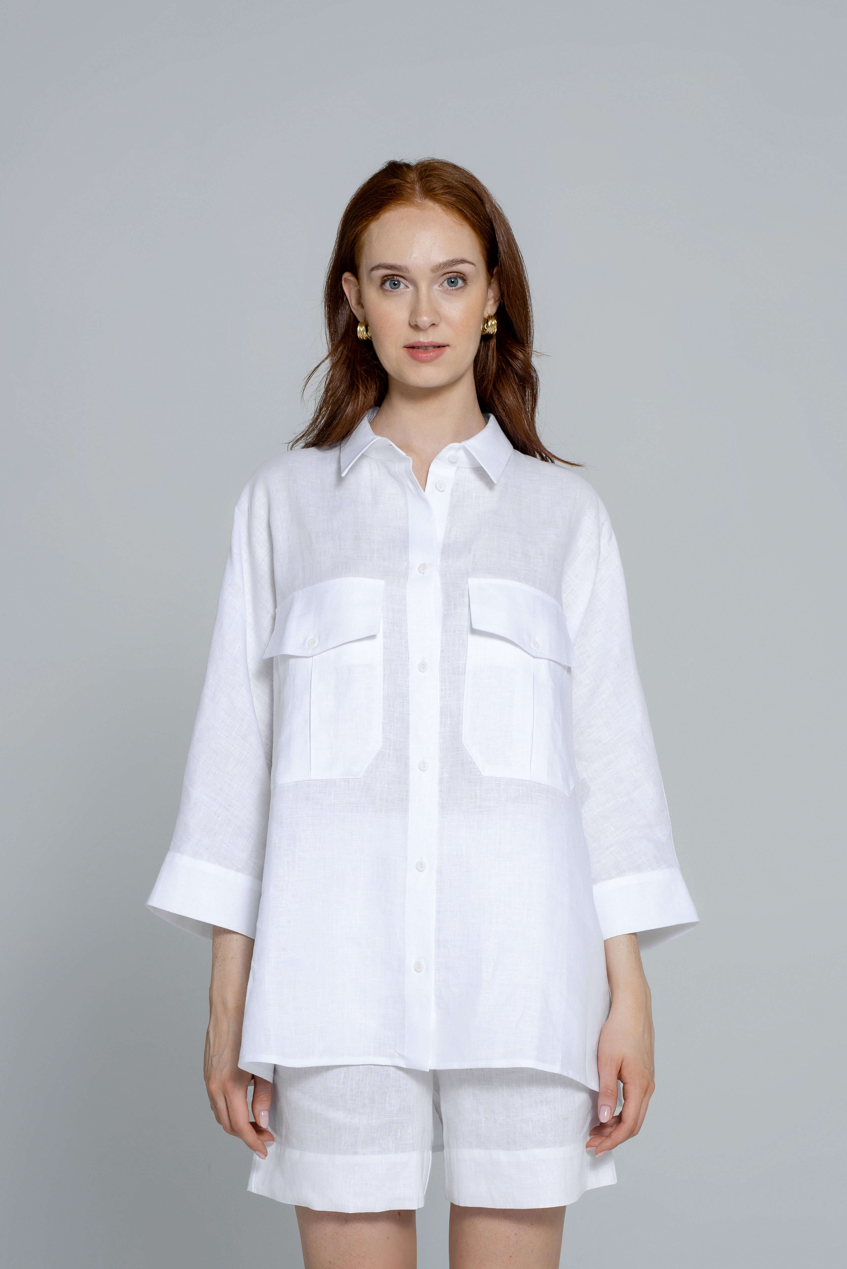 'Dori' white shorts & shirt set