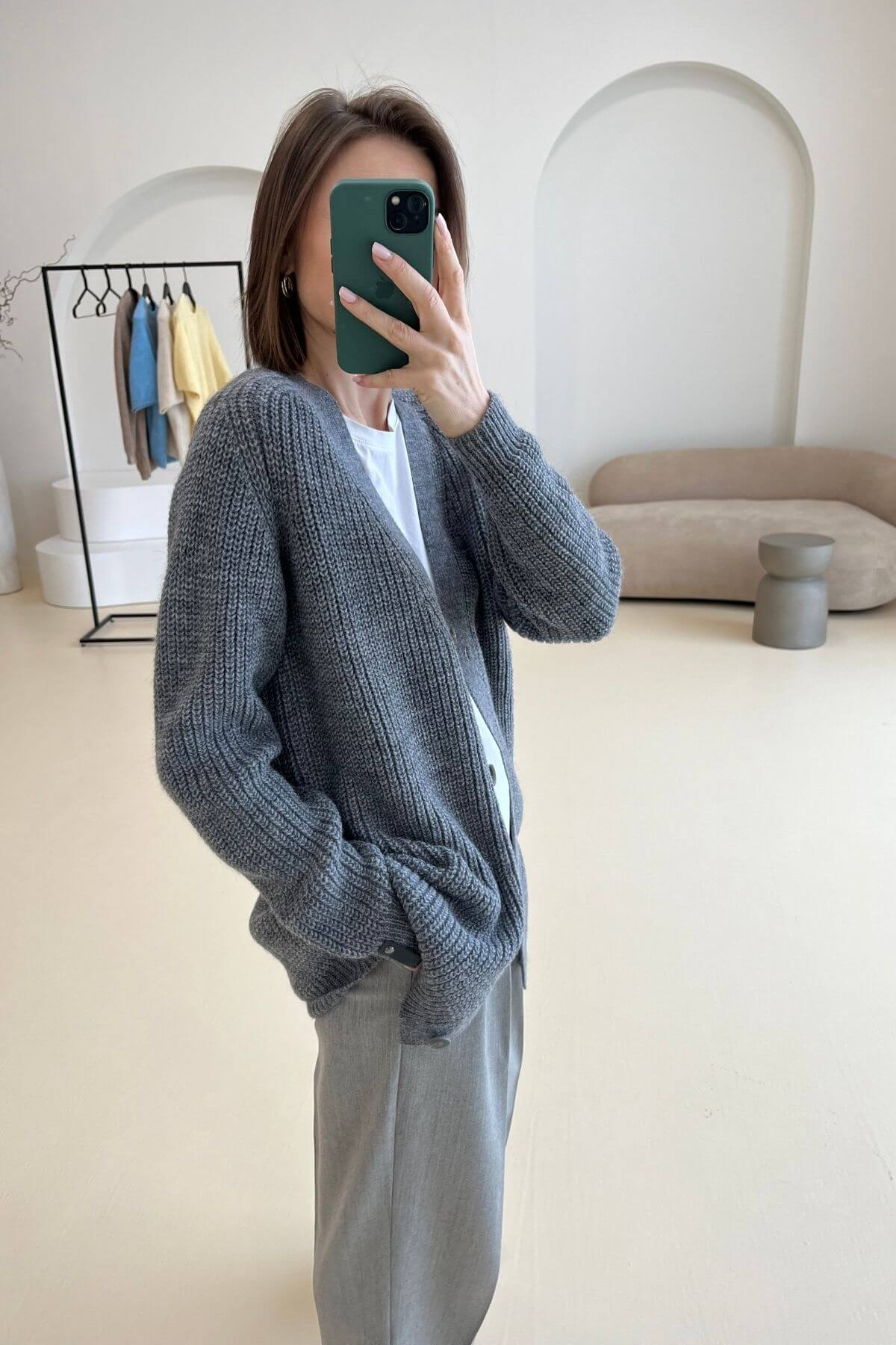 'Eliza' grey cardigan