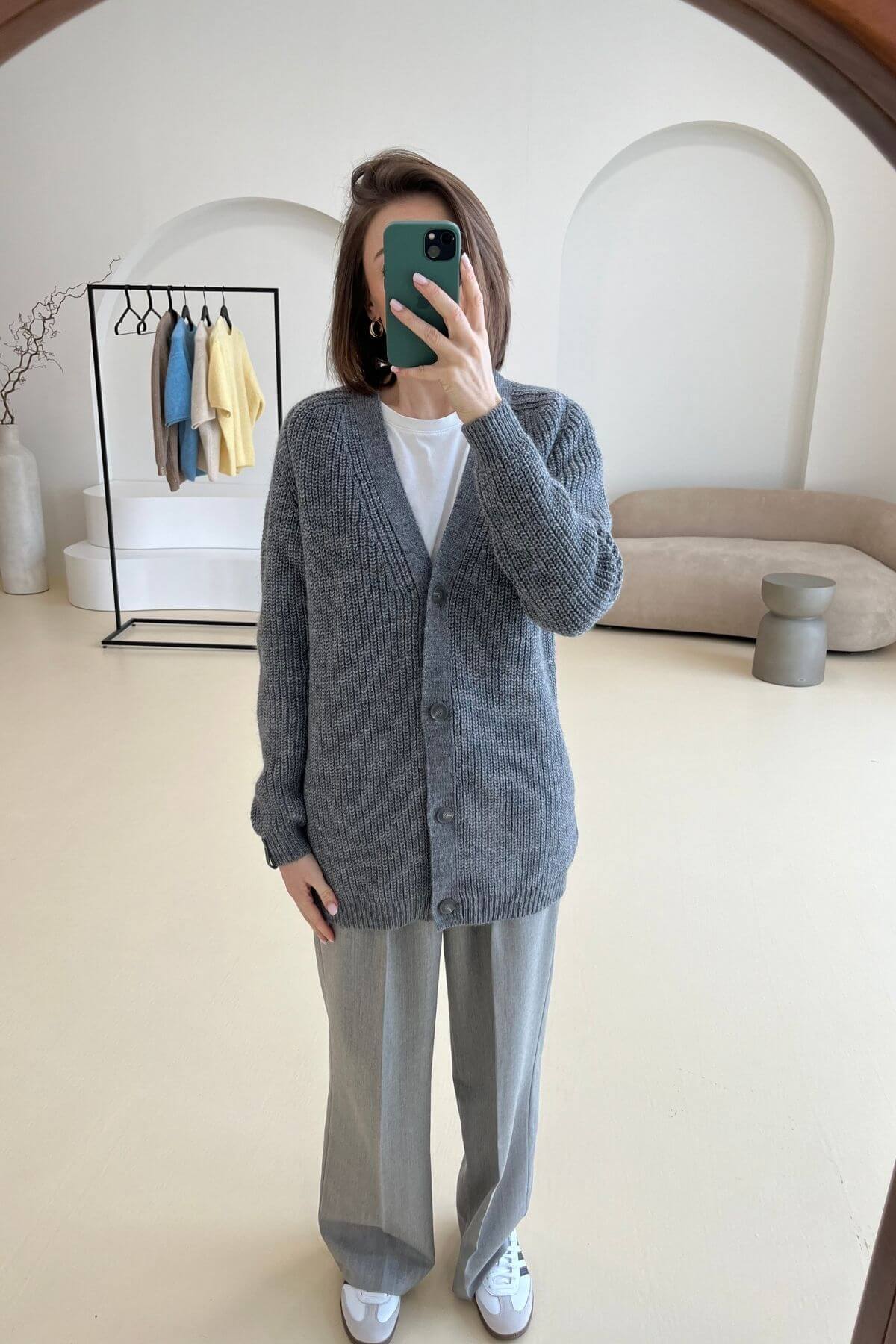 'Eliza' grey cardigan