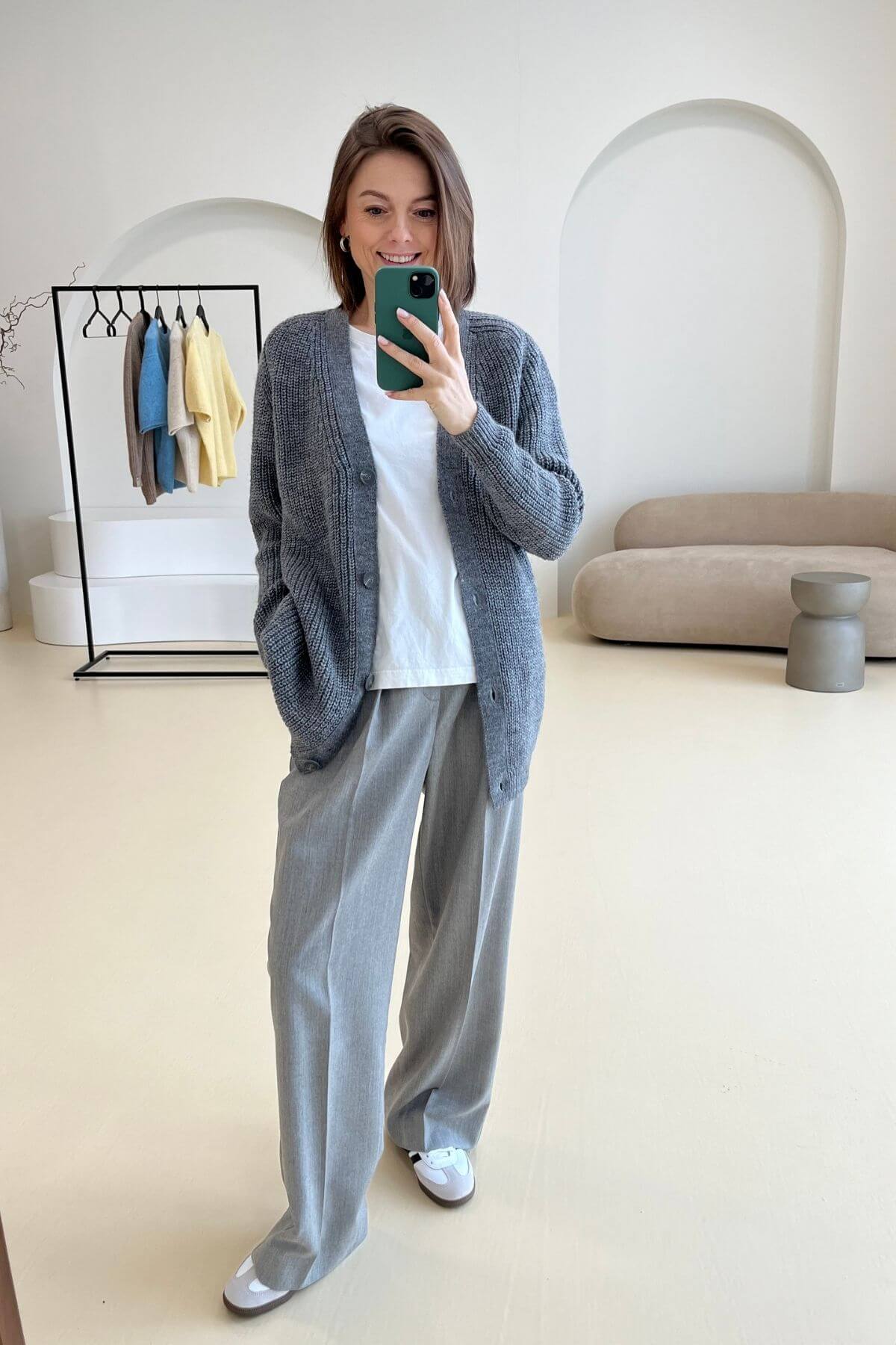 'Eliza' grey cardigan