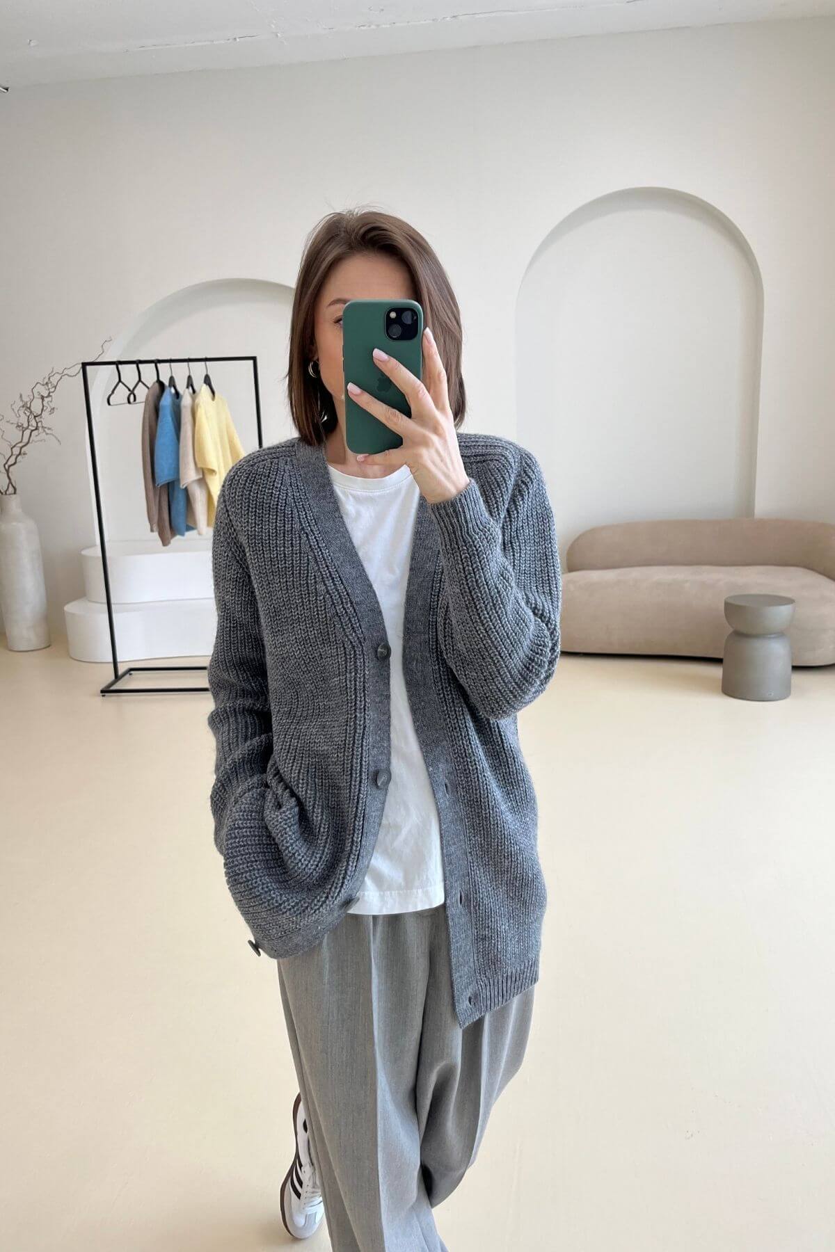 'Eliza' grey cardigan