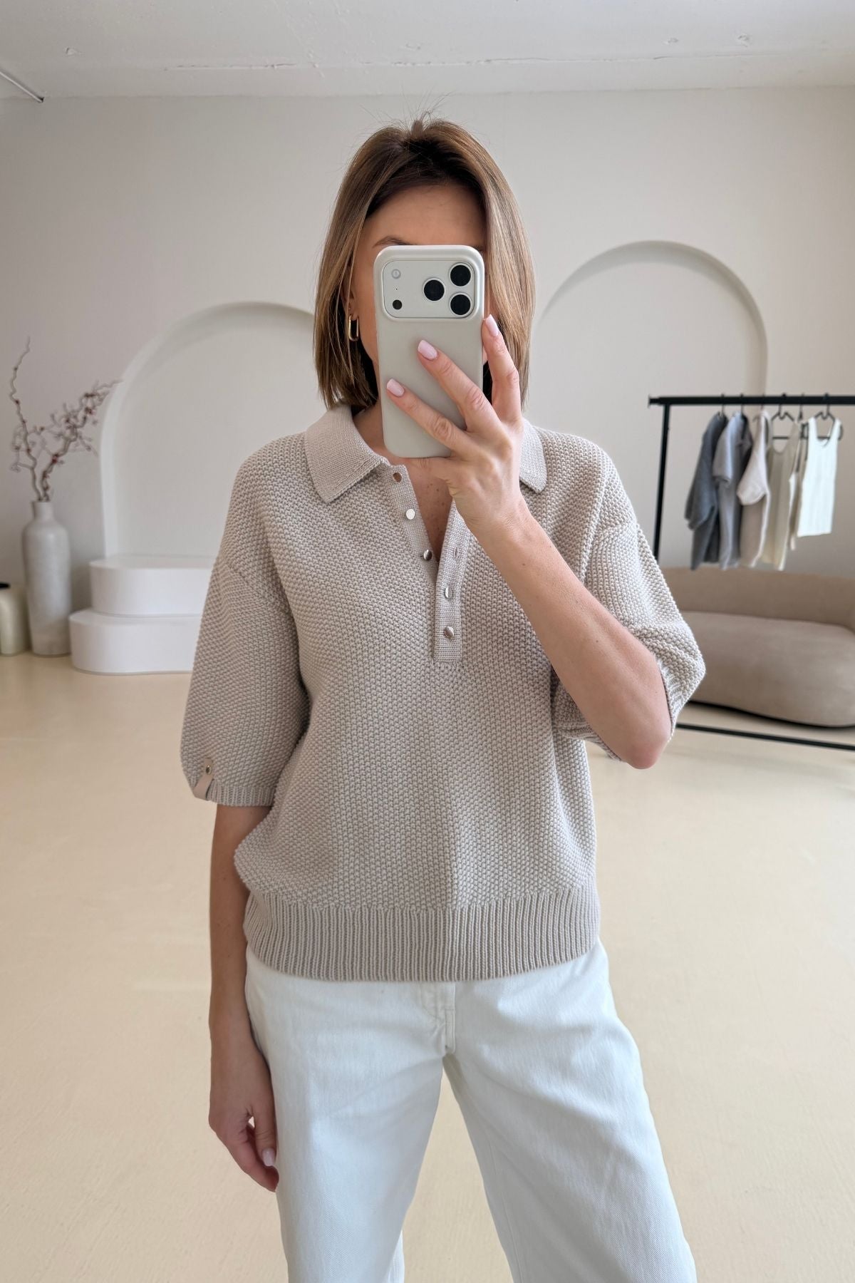 'Gisele' light sand blouse sample