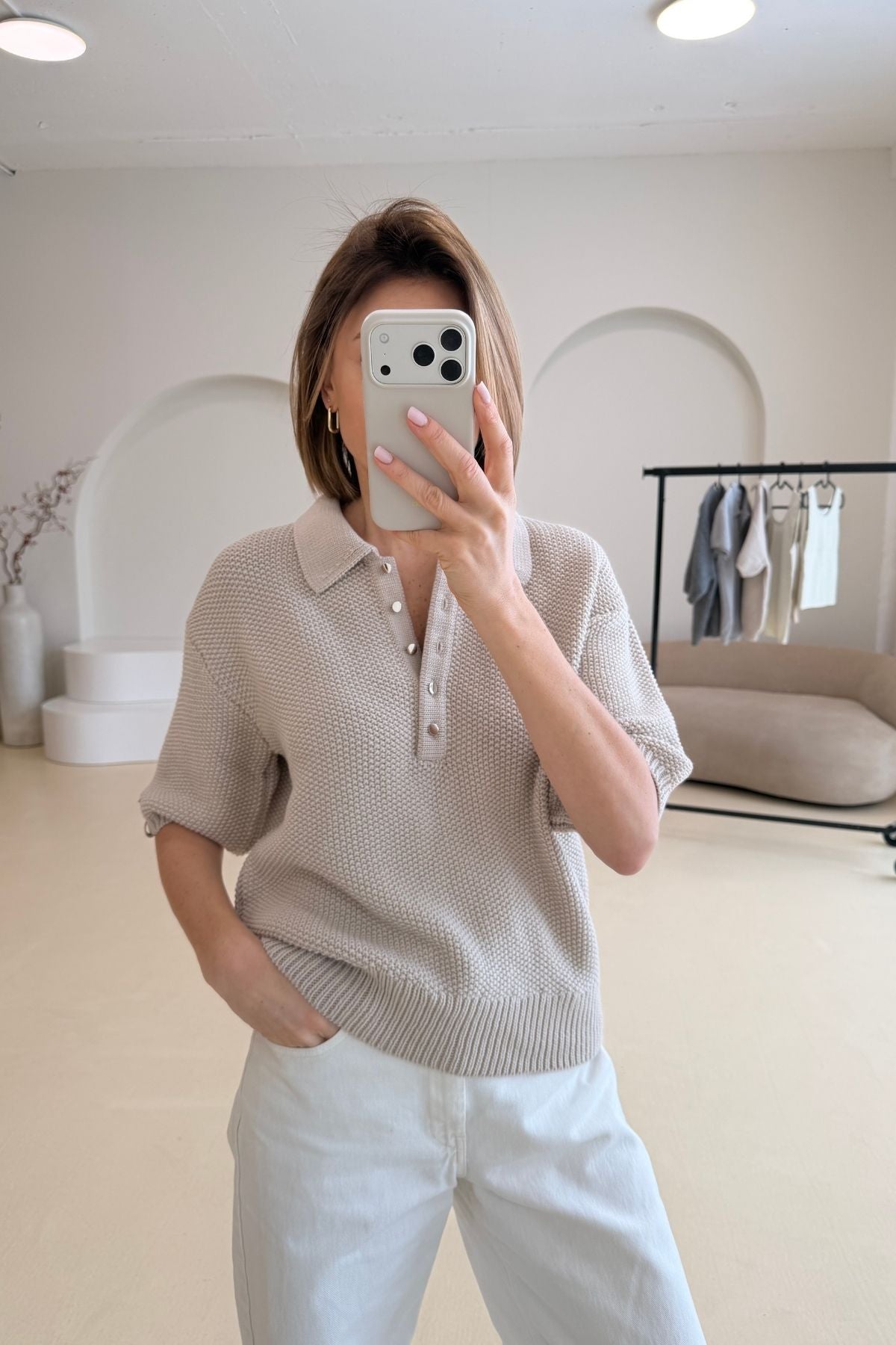 'Gisele' light sand blouse sample