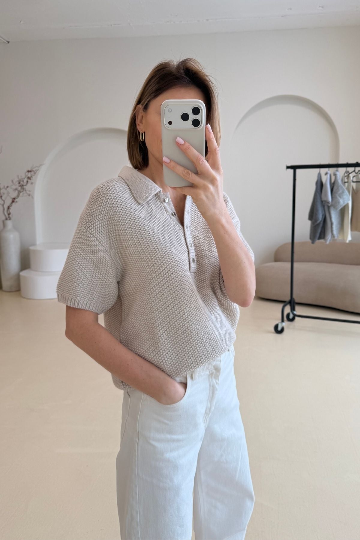 'Gisele' light sand blouse sample