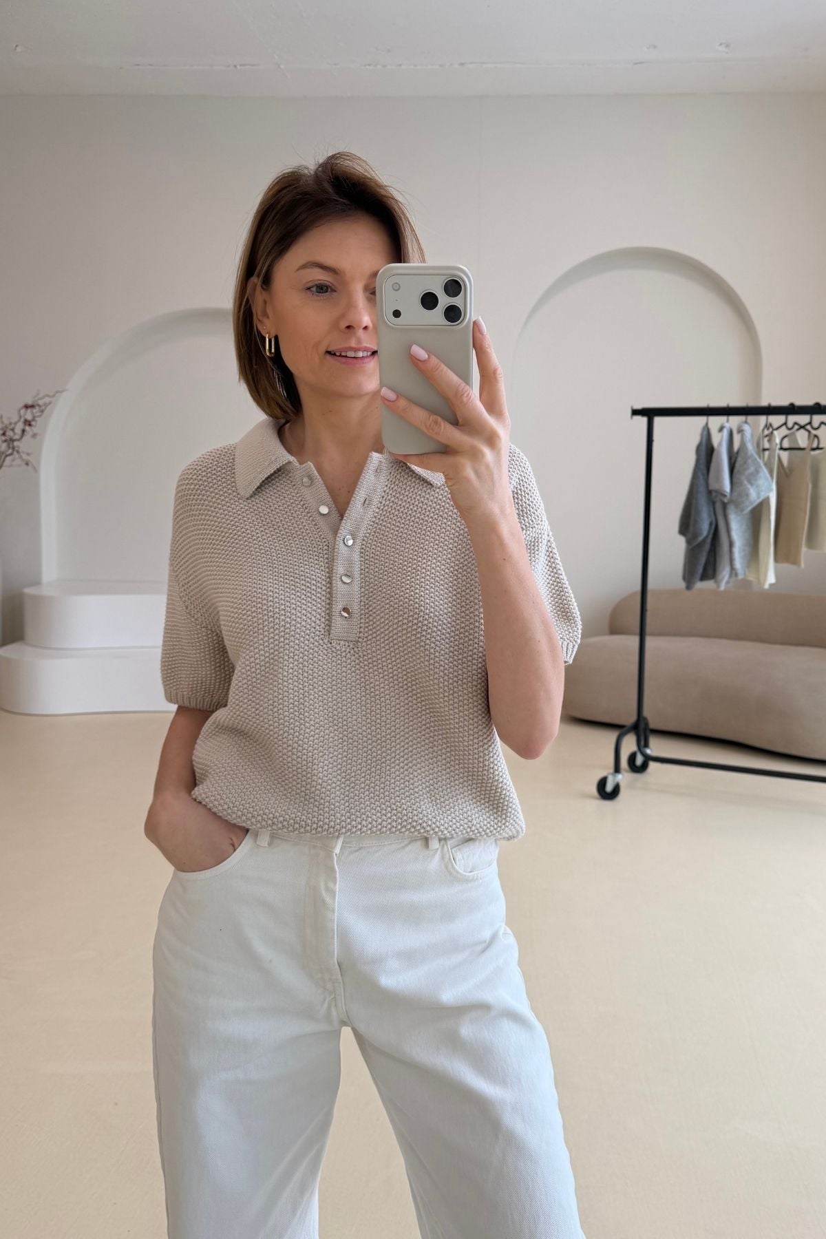 'Gisele' light sand blouse sample