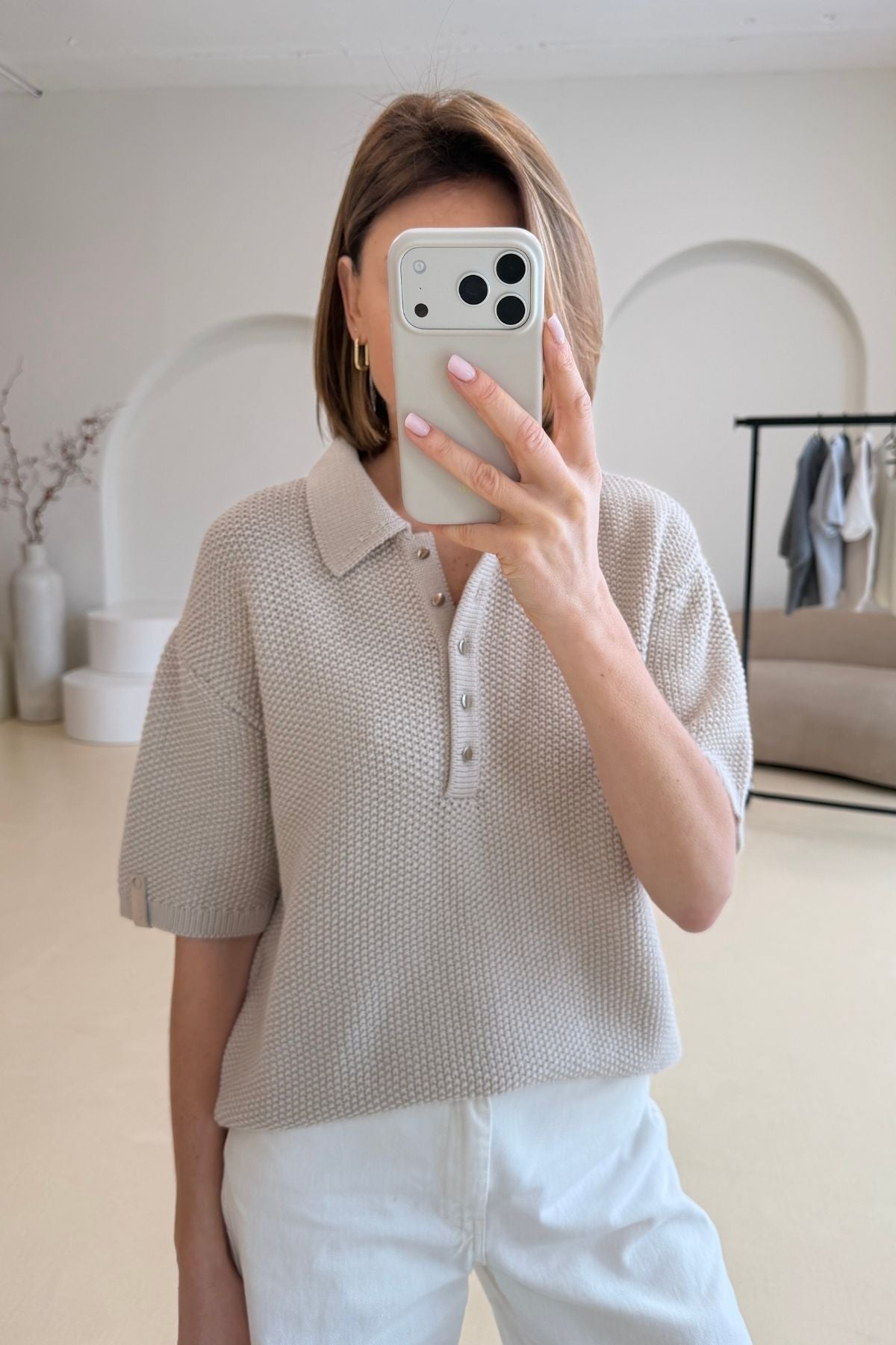 'Gisele' light sand blouse sample