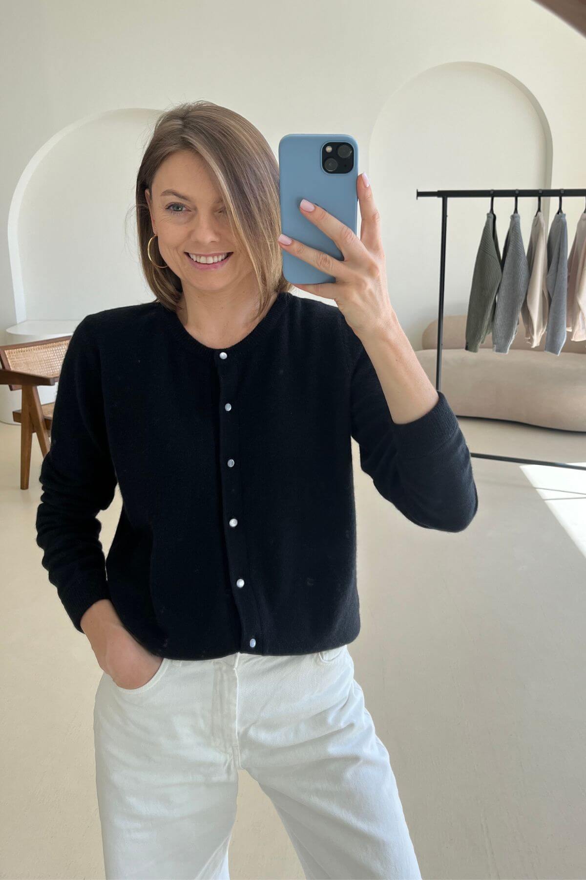 'Margot' black cardigan