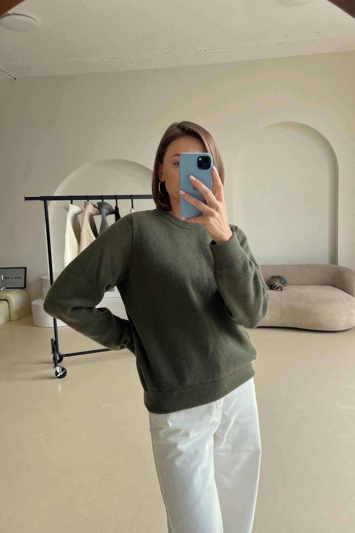 'Michelle' chaki sweater