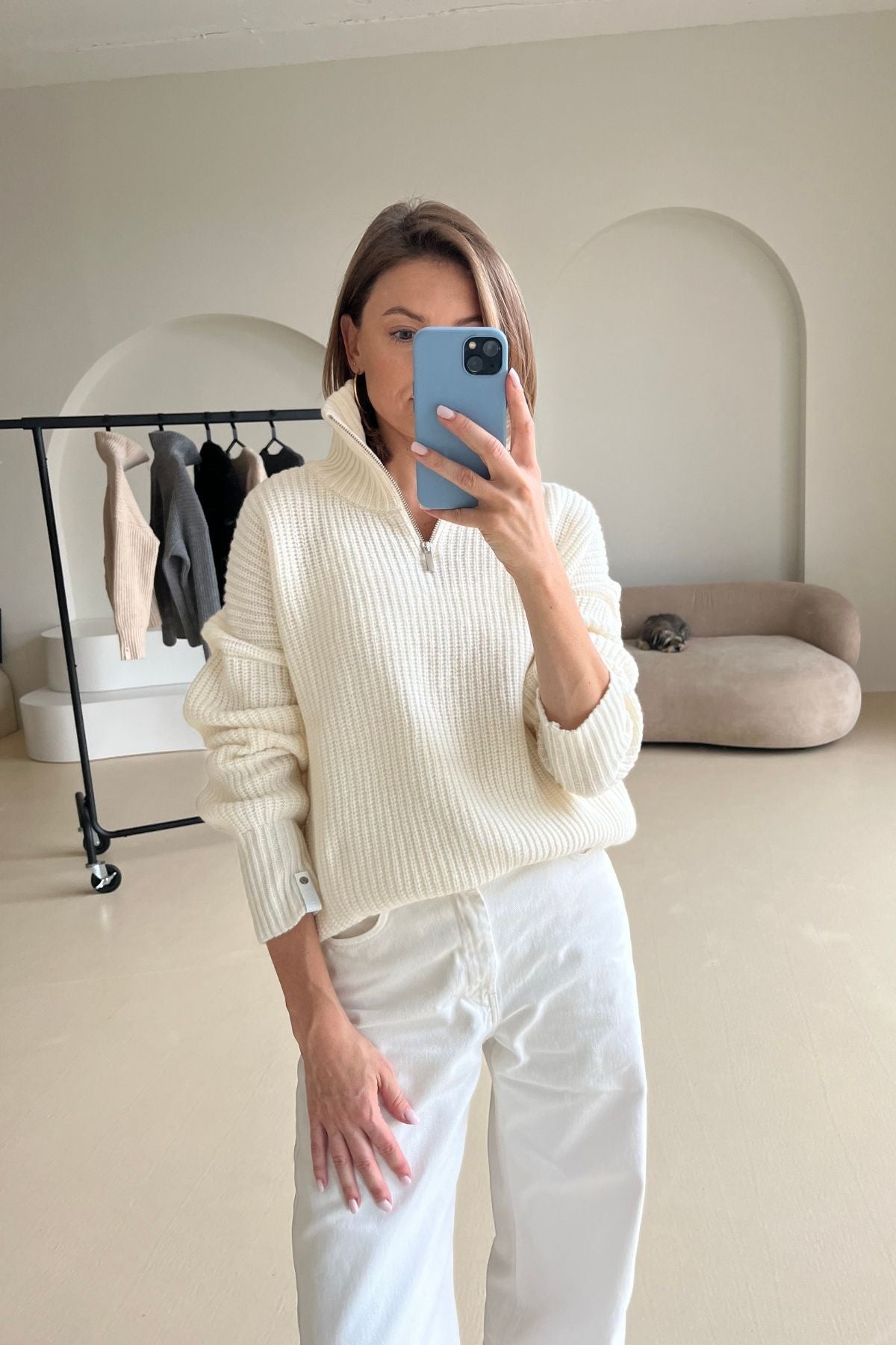 'Monique' milk white sweater