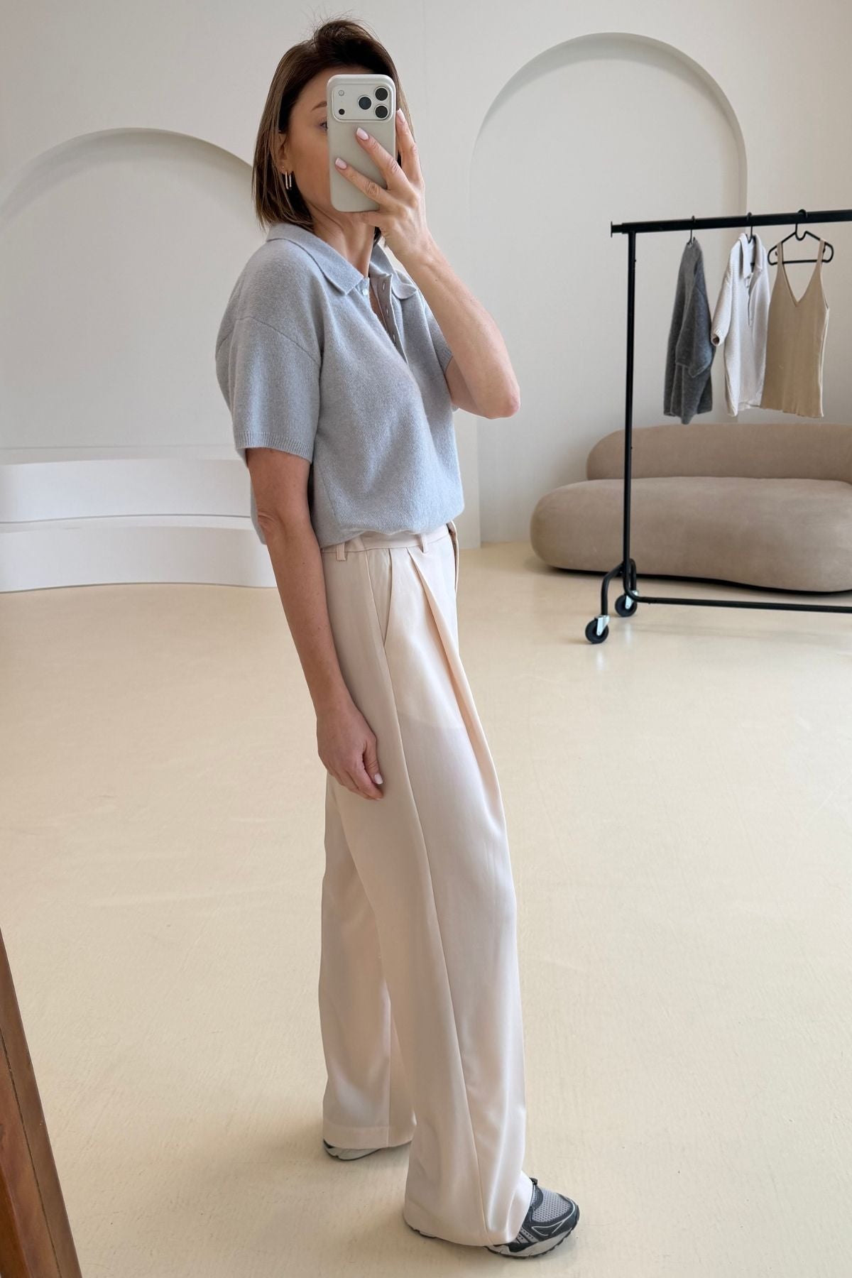 'Odile' champagne trousers sample