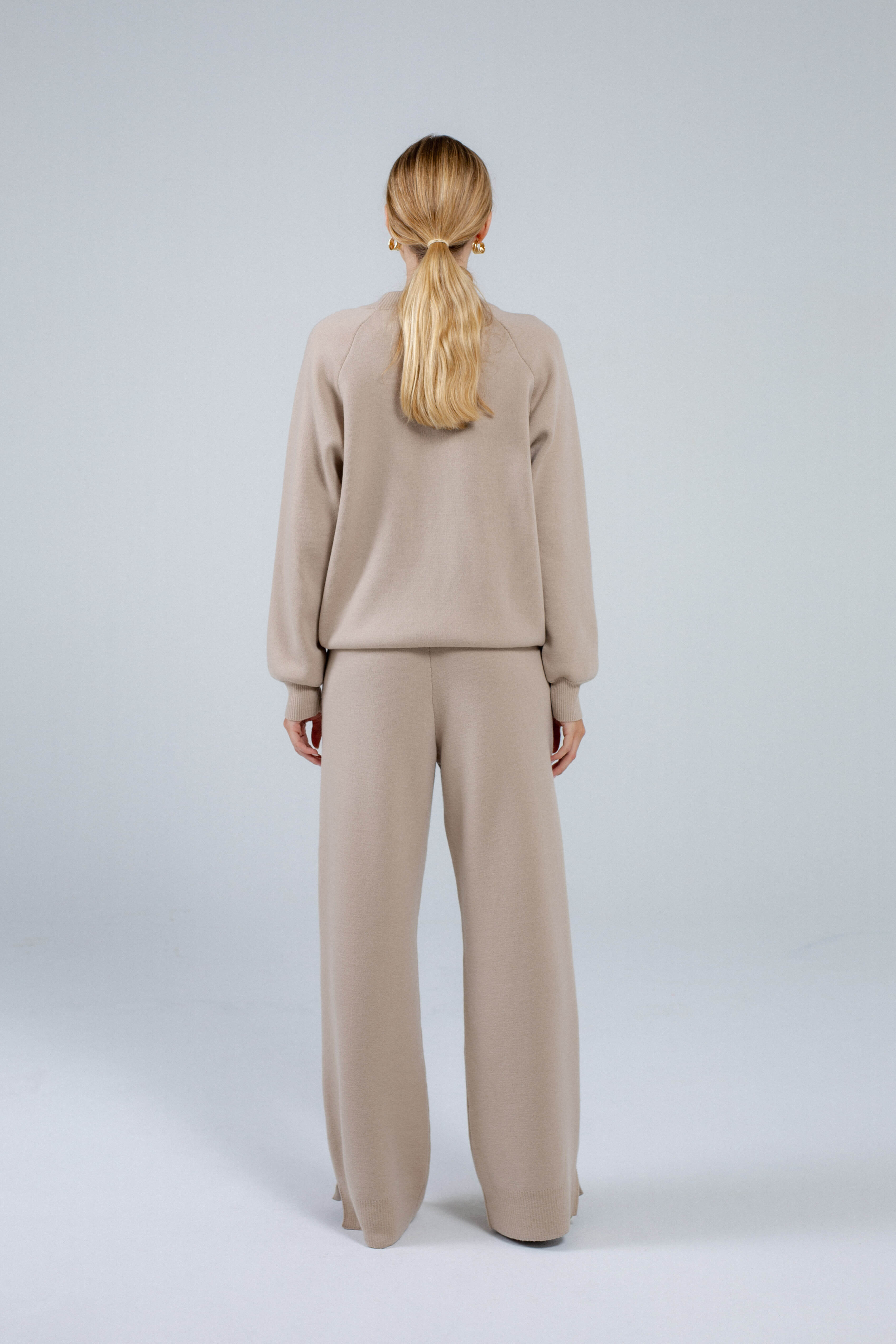 'Pauline' sand trousers & sweater set