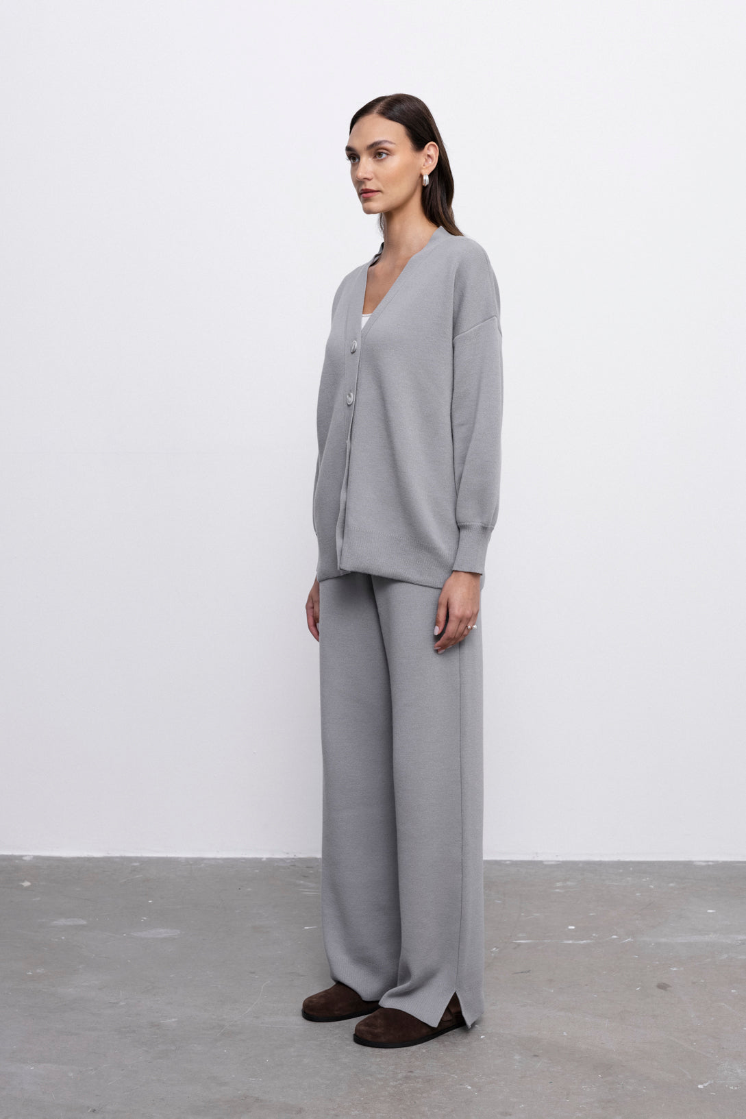 'Pauline' grey trousers & cardigan set