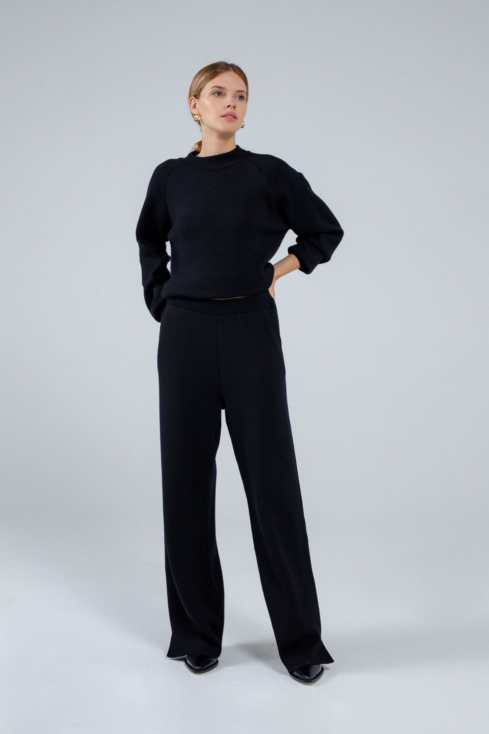 'Pauline' black trousers & sweater set