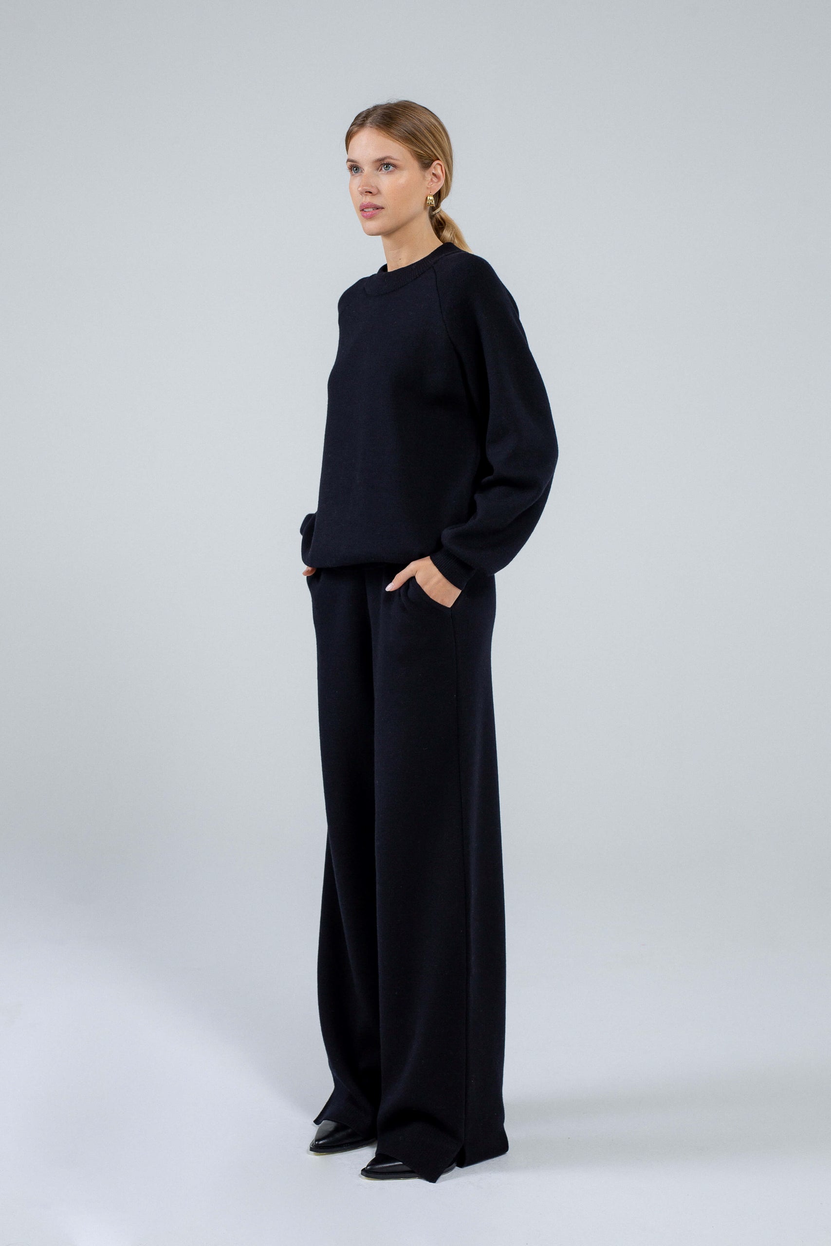 'Pauline' black trousers & sweater set