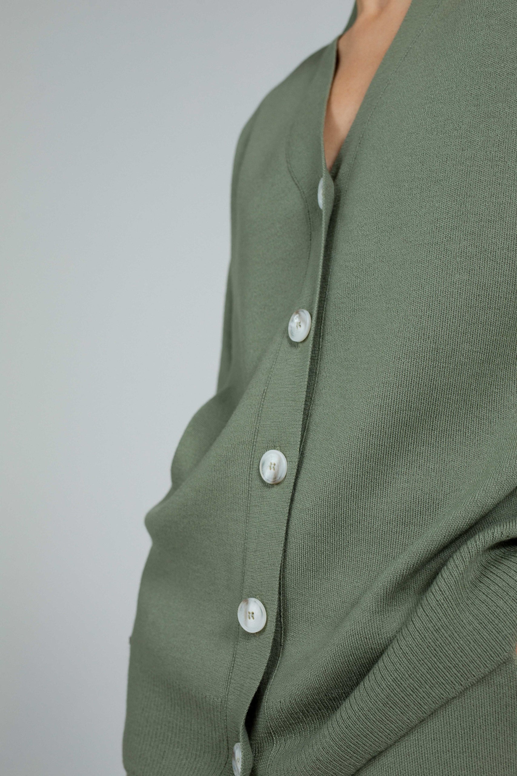 'Pauline' green trousers & cardigan set