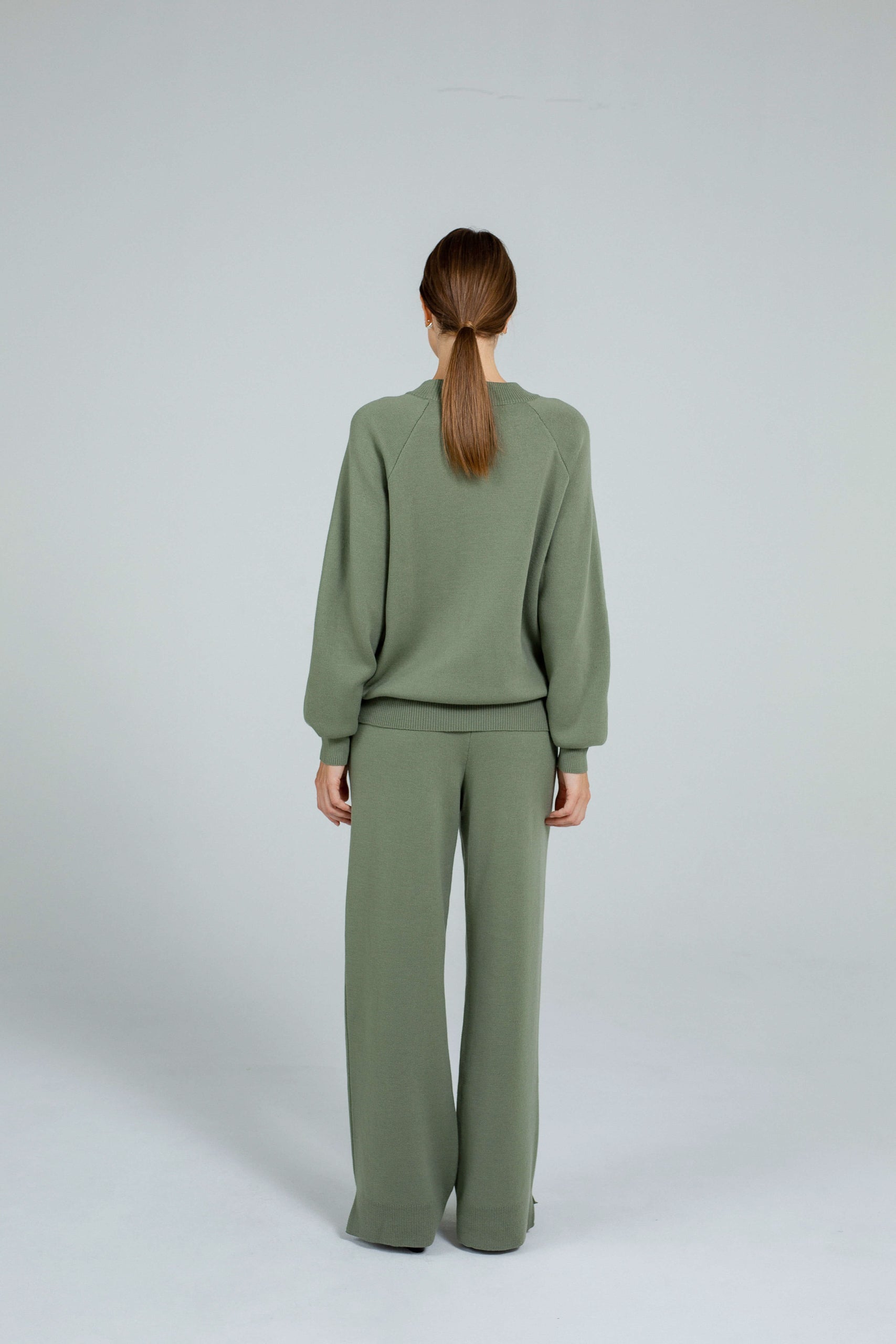 'Pauline' green trousers & sweater set
