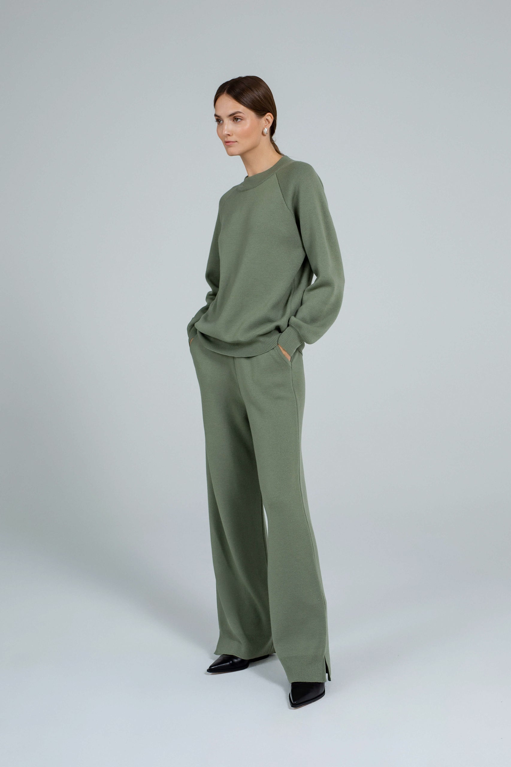 'Pauline' green trousers & sweater set
