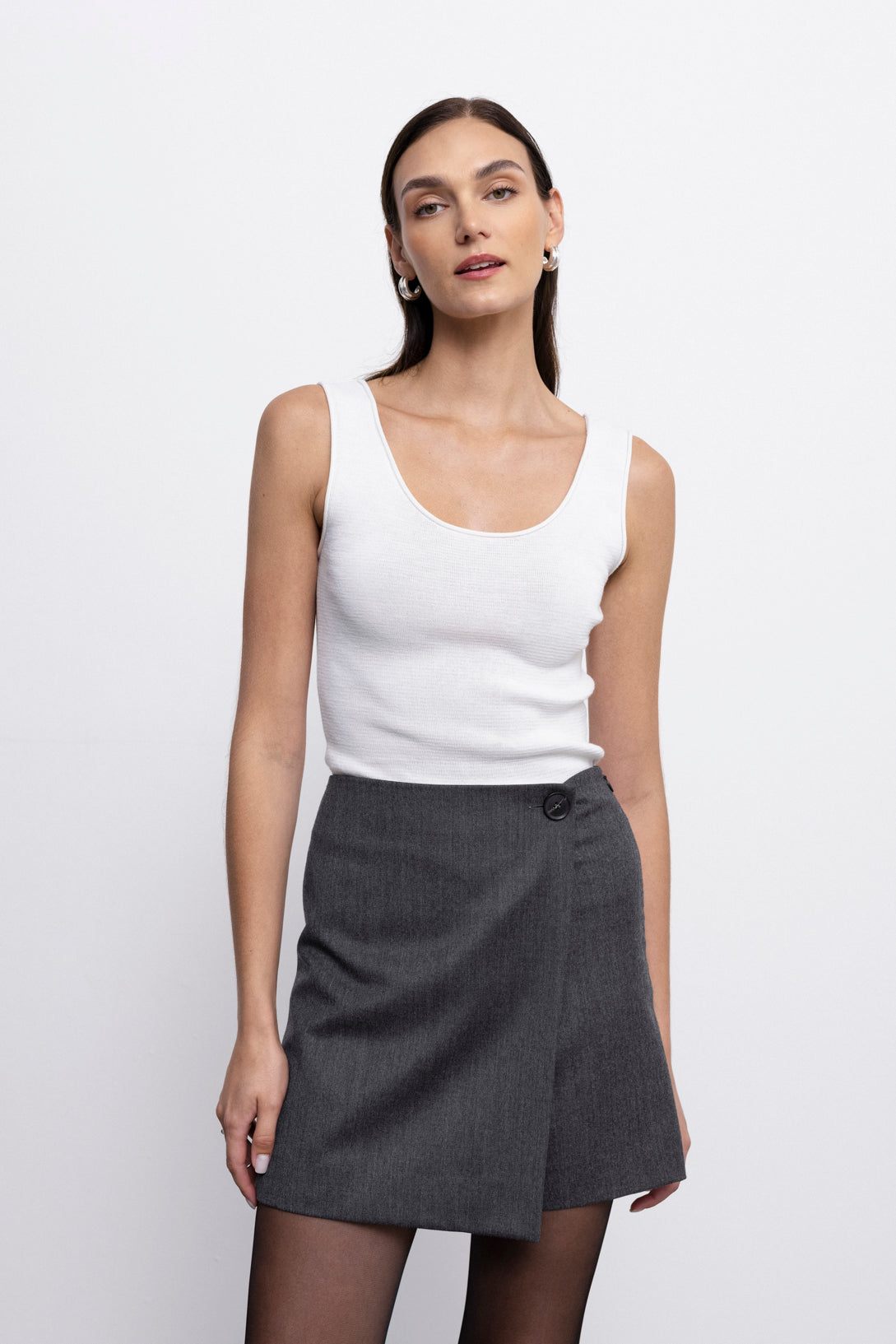 'Sophie' dark grey skort & blazer set