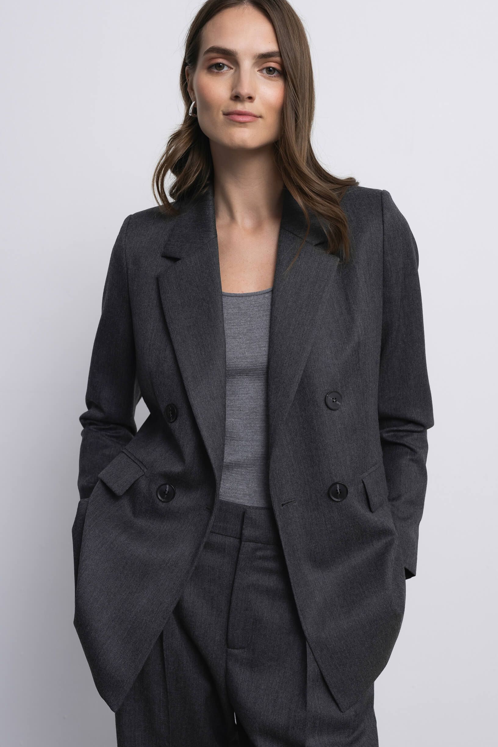 'Sophie' dark grey skort & blazer set
