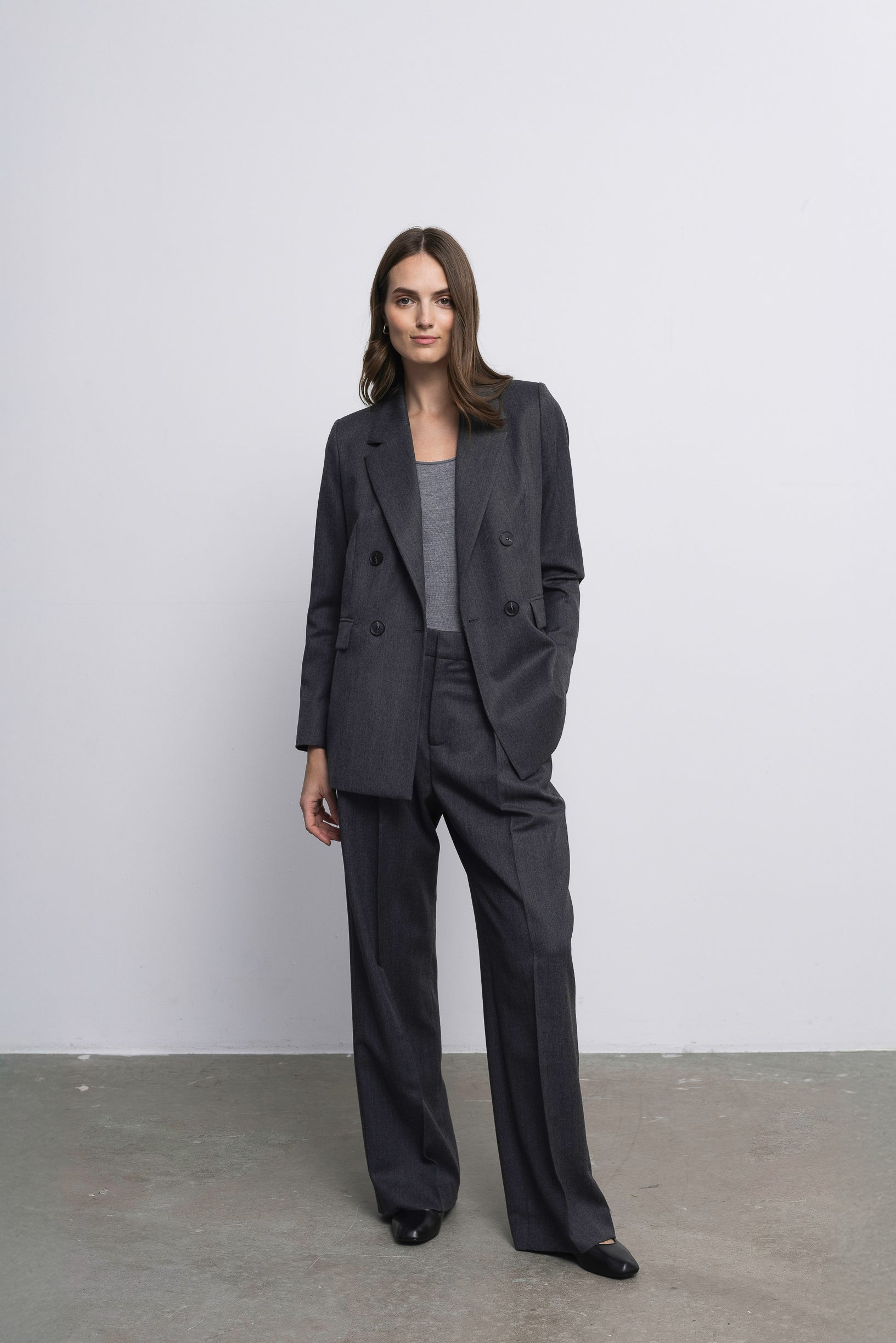 'Sophie' dark grey trousers & blazer suit