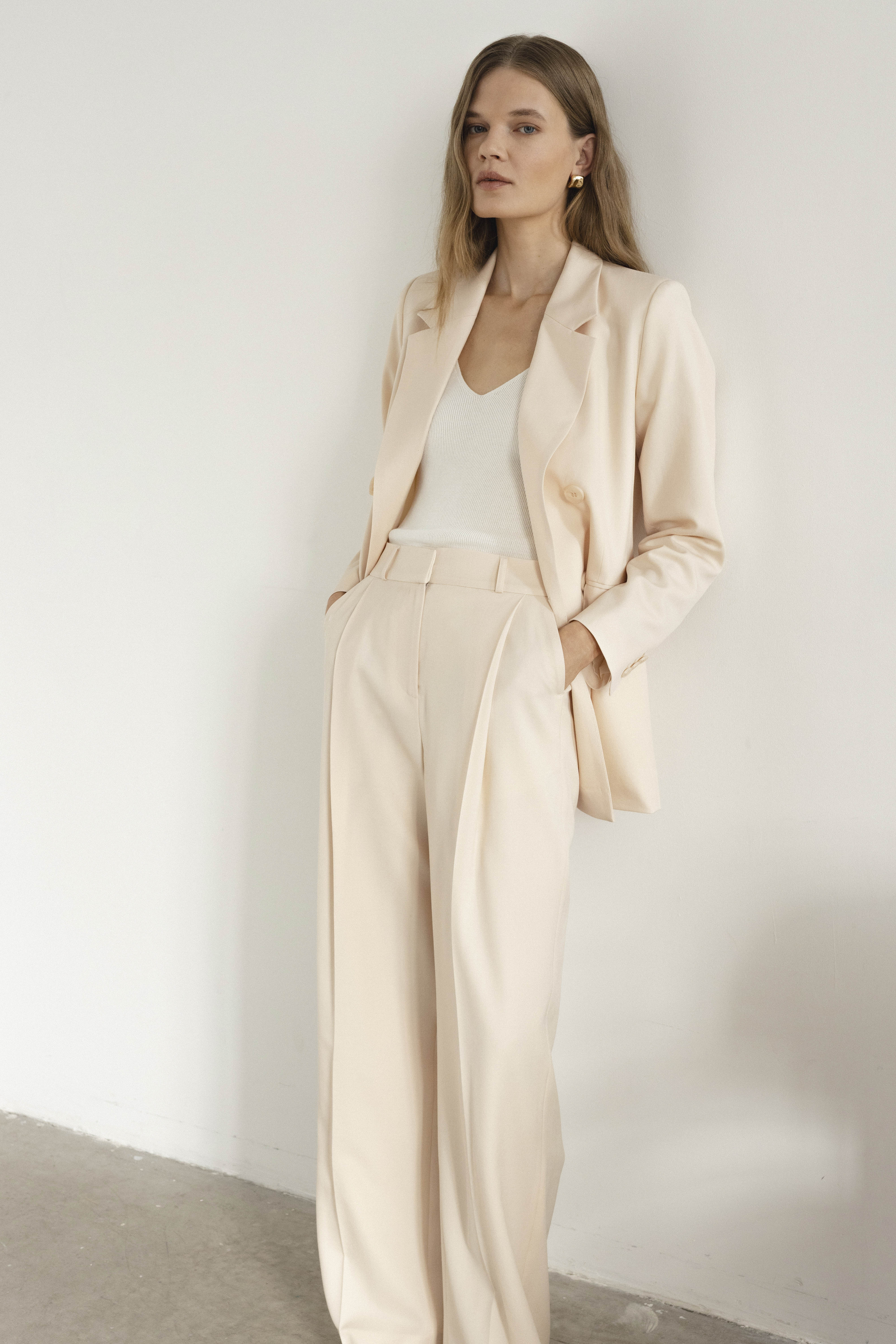 ODILE trousers & SOPHIE blazer champagne suit