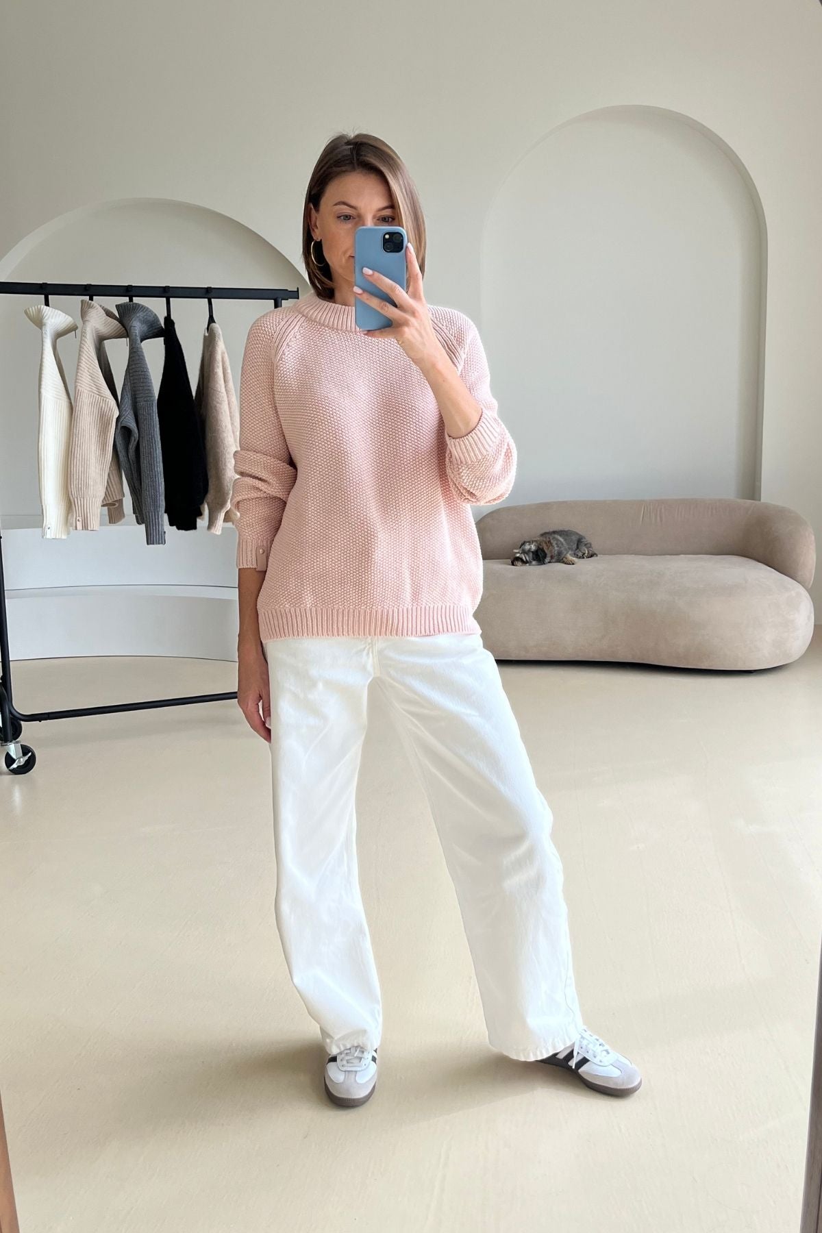 'Suzy' light peach sweater
