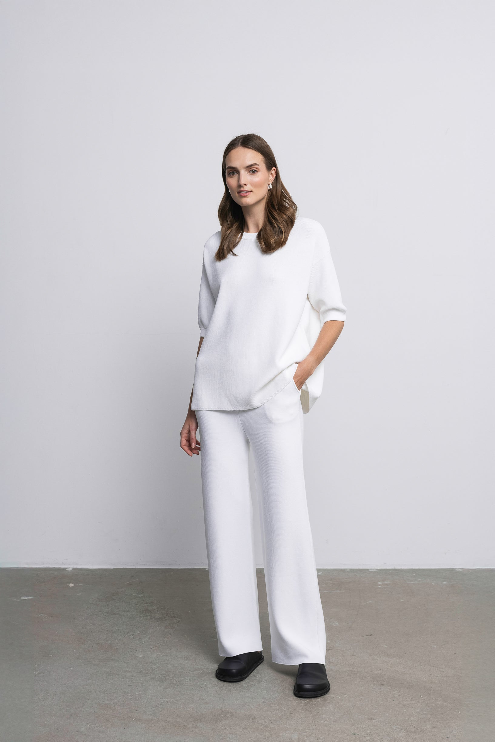 'Vanessa' white trousers & blouse set