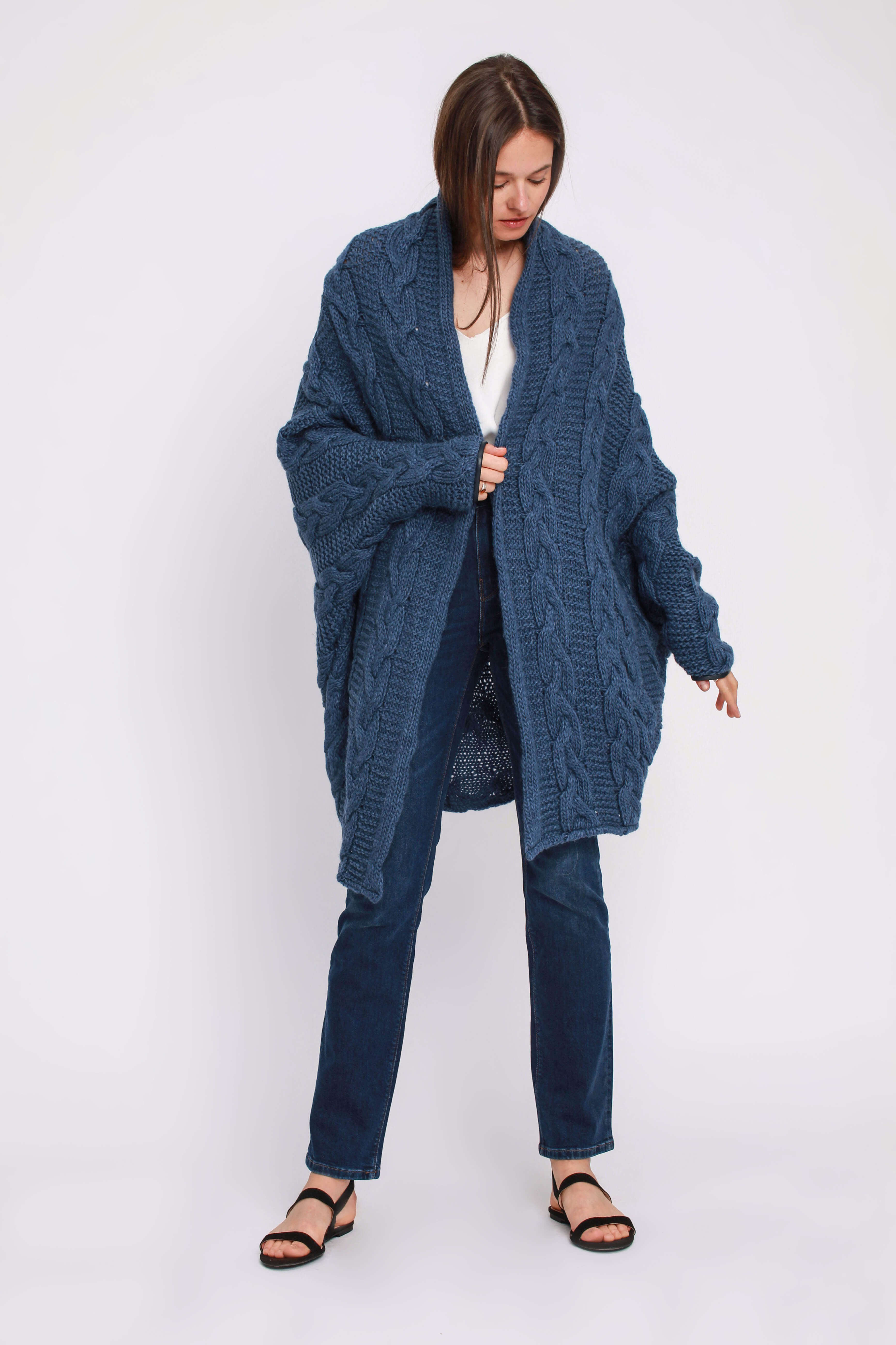 'Agnes' blue cardigan