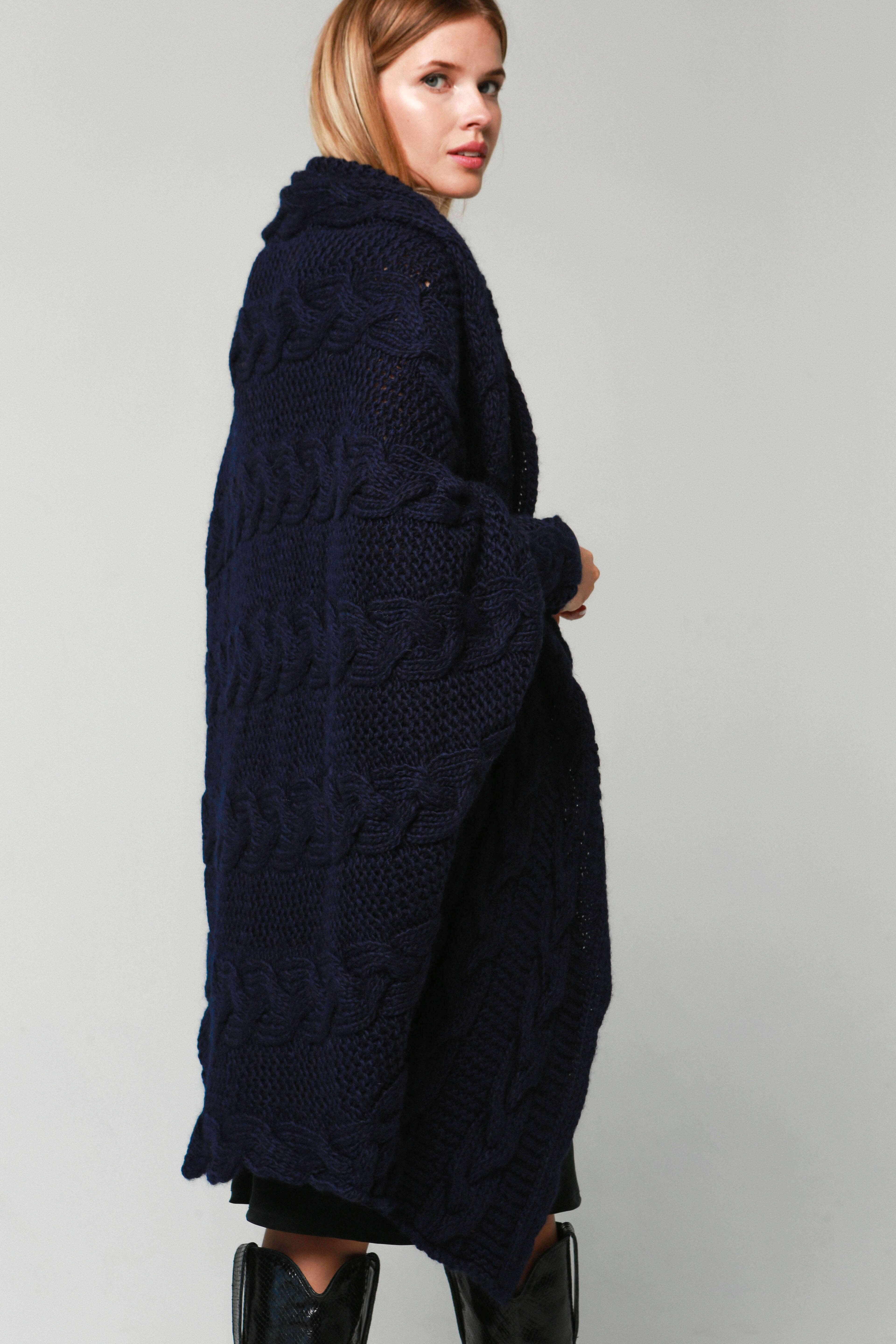'Agnes' tamsiai mėlynas kardiganas