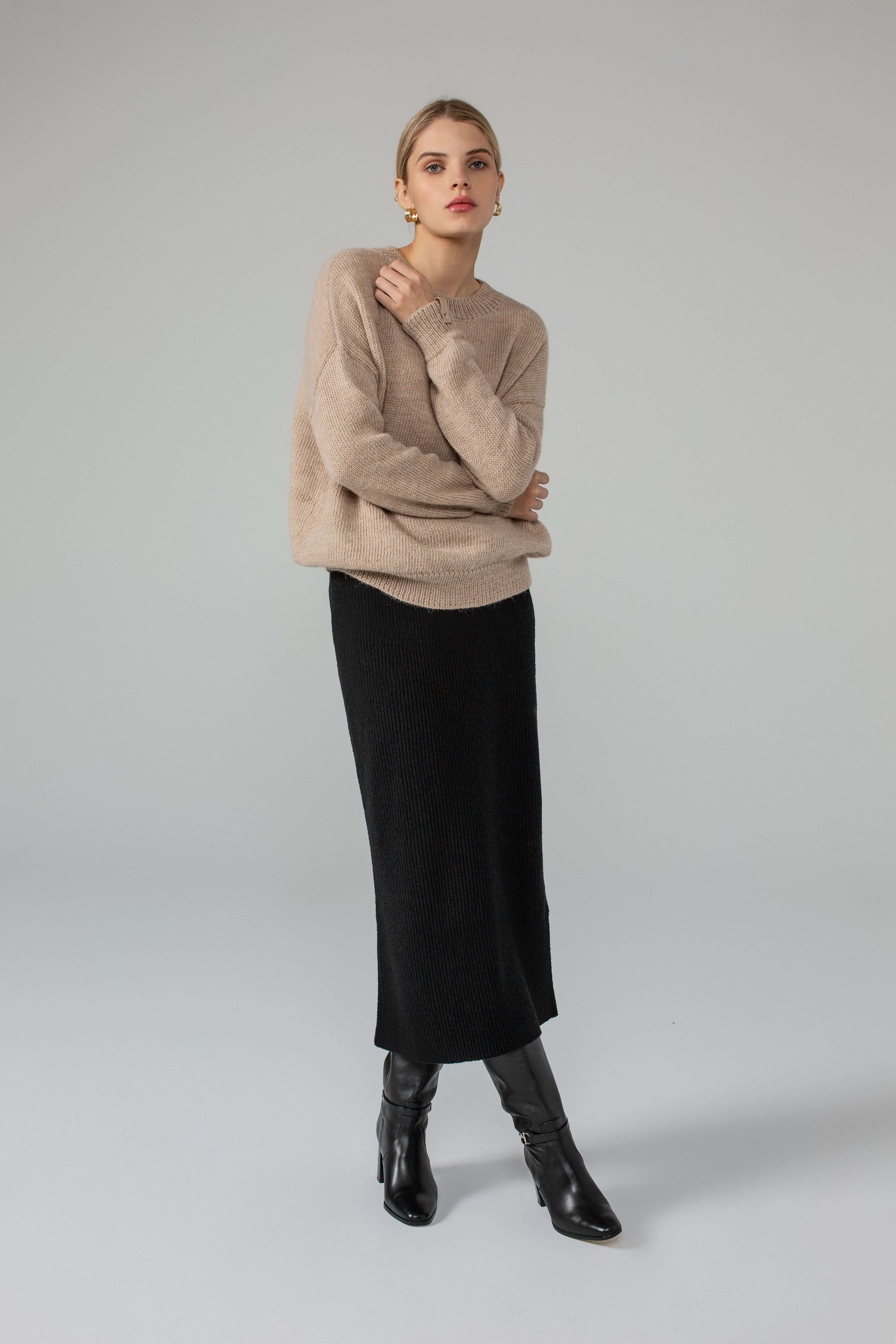 'Uma' sand sweater