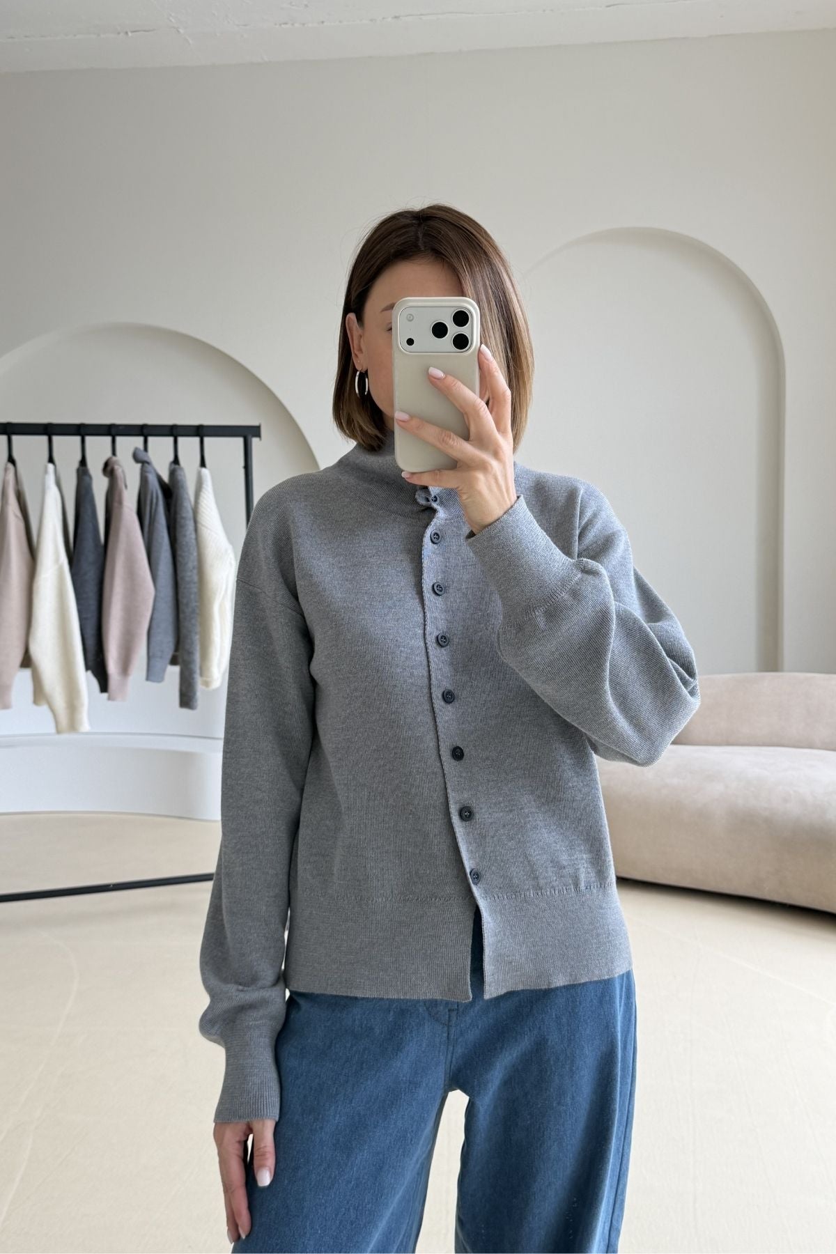 LUCA grey cardigan sample