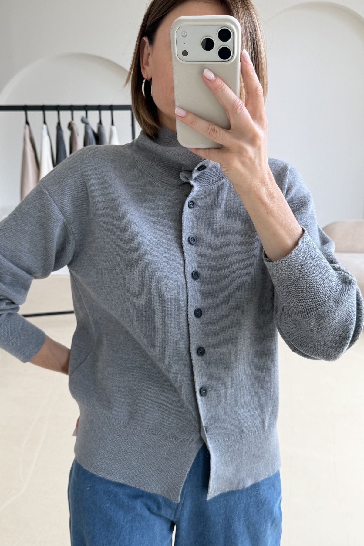 LUCA grey cardigan sample