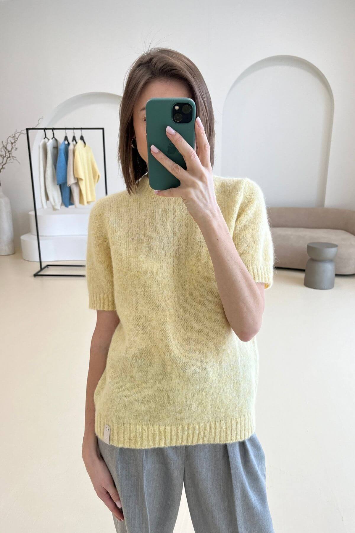 Alpaca yellow blouse sample