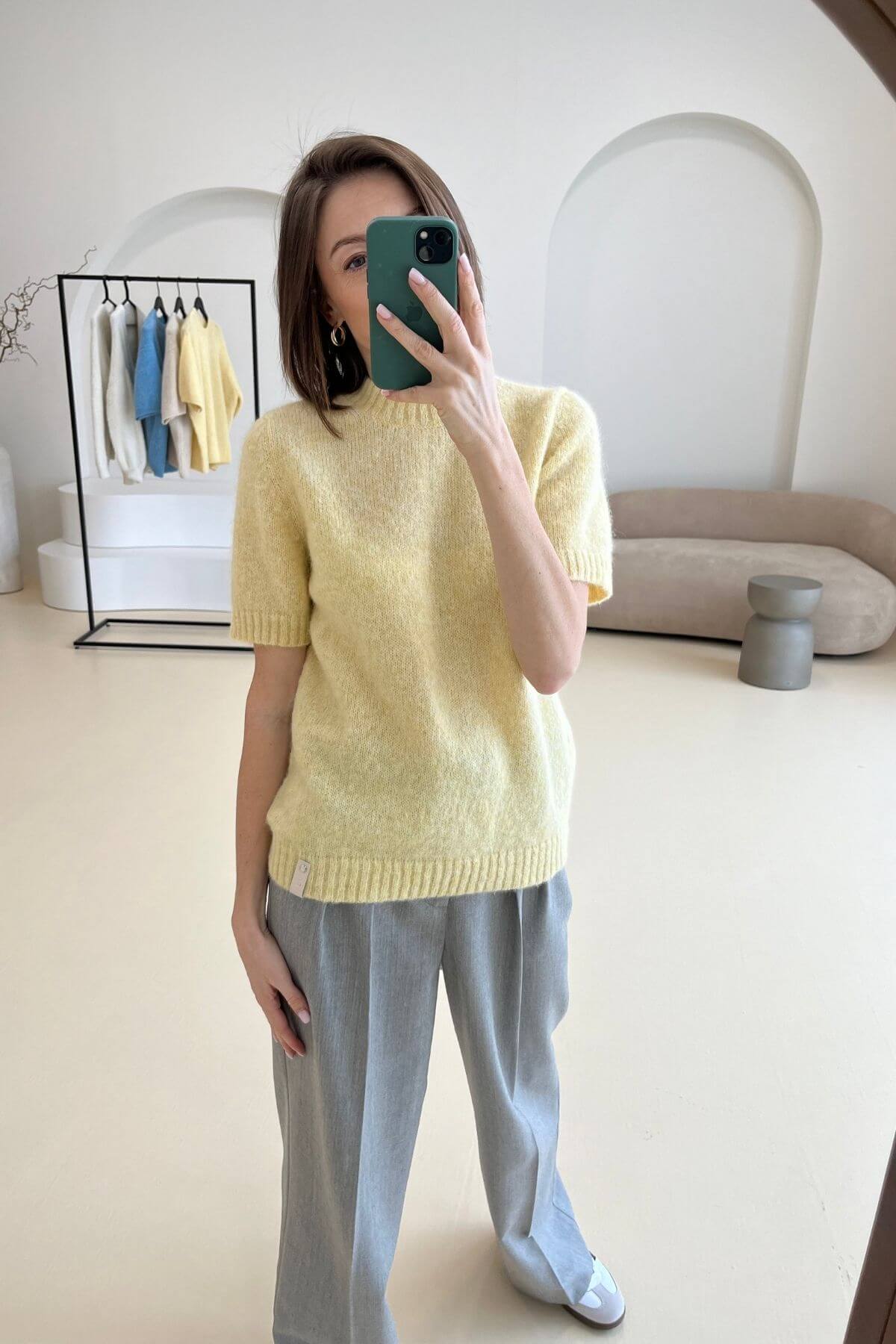 Alpaca yellow blouse sample