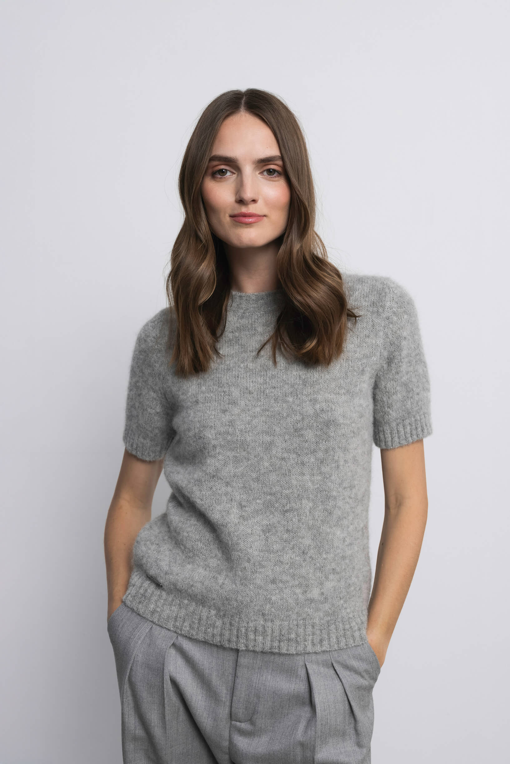 Alpaca grey blouse sample