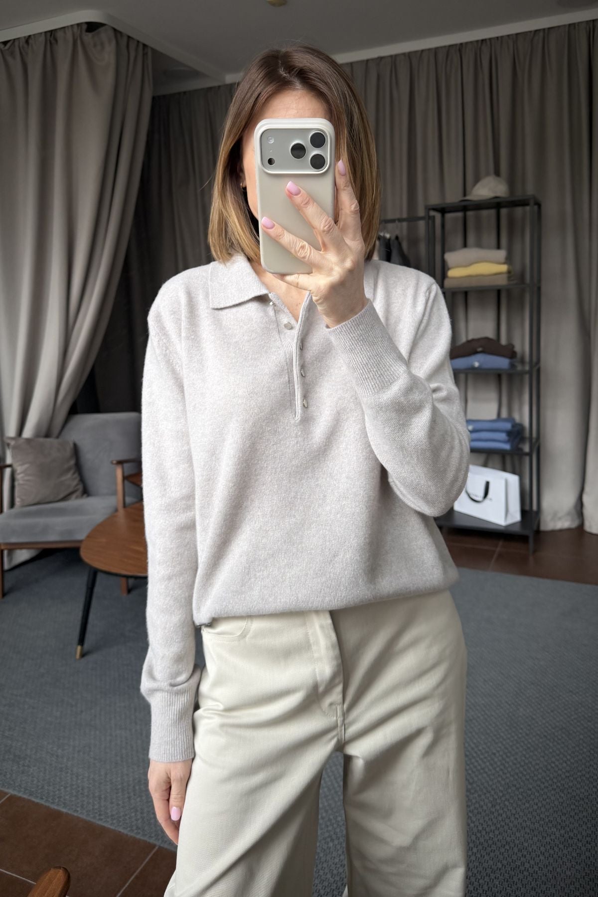 CHARLOTTE sandy grey blouse sample