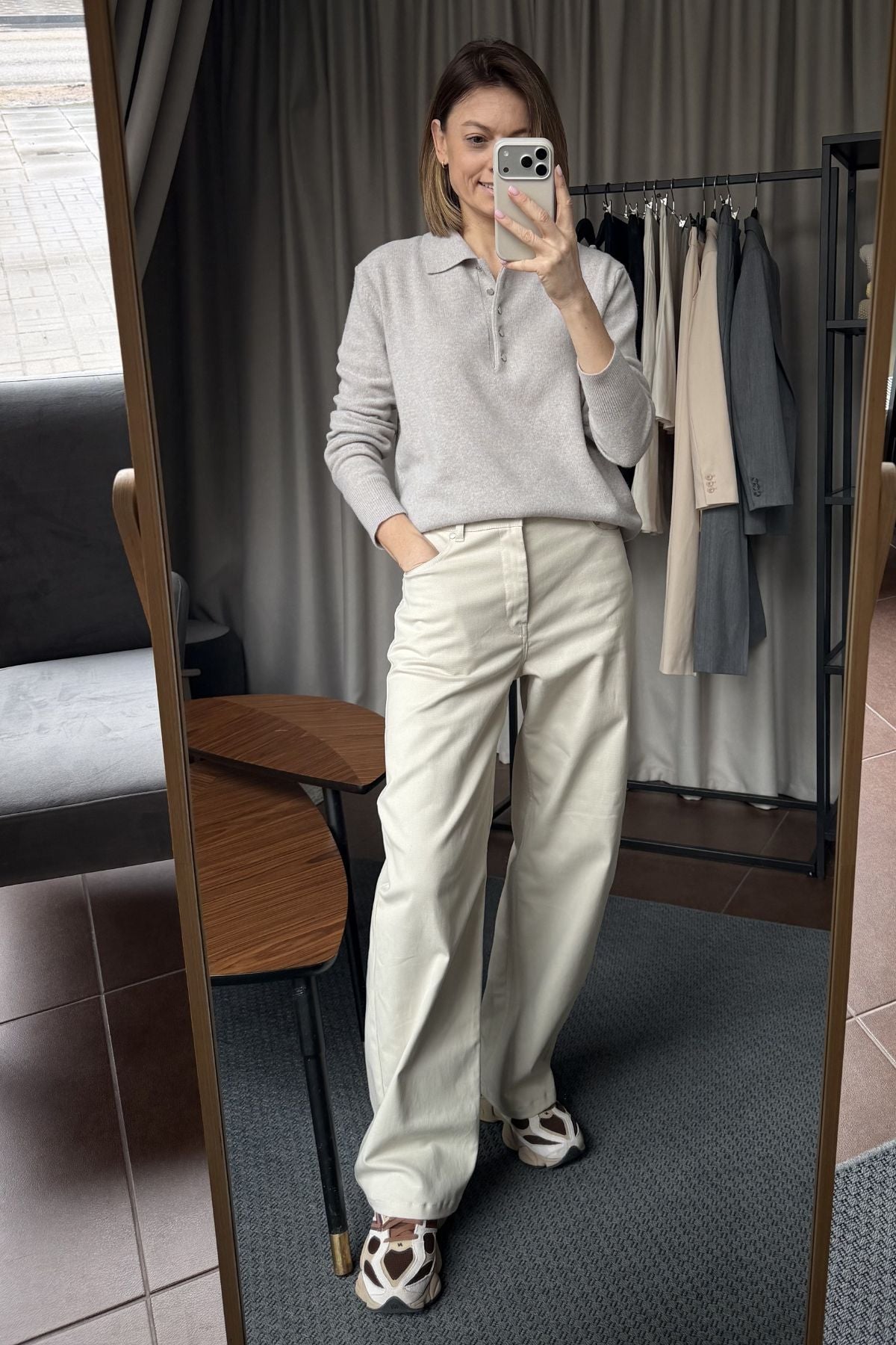 CHARLOTTE sandy grey blouse sample