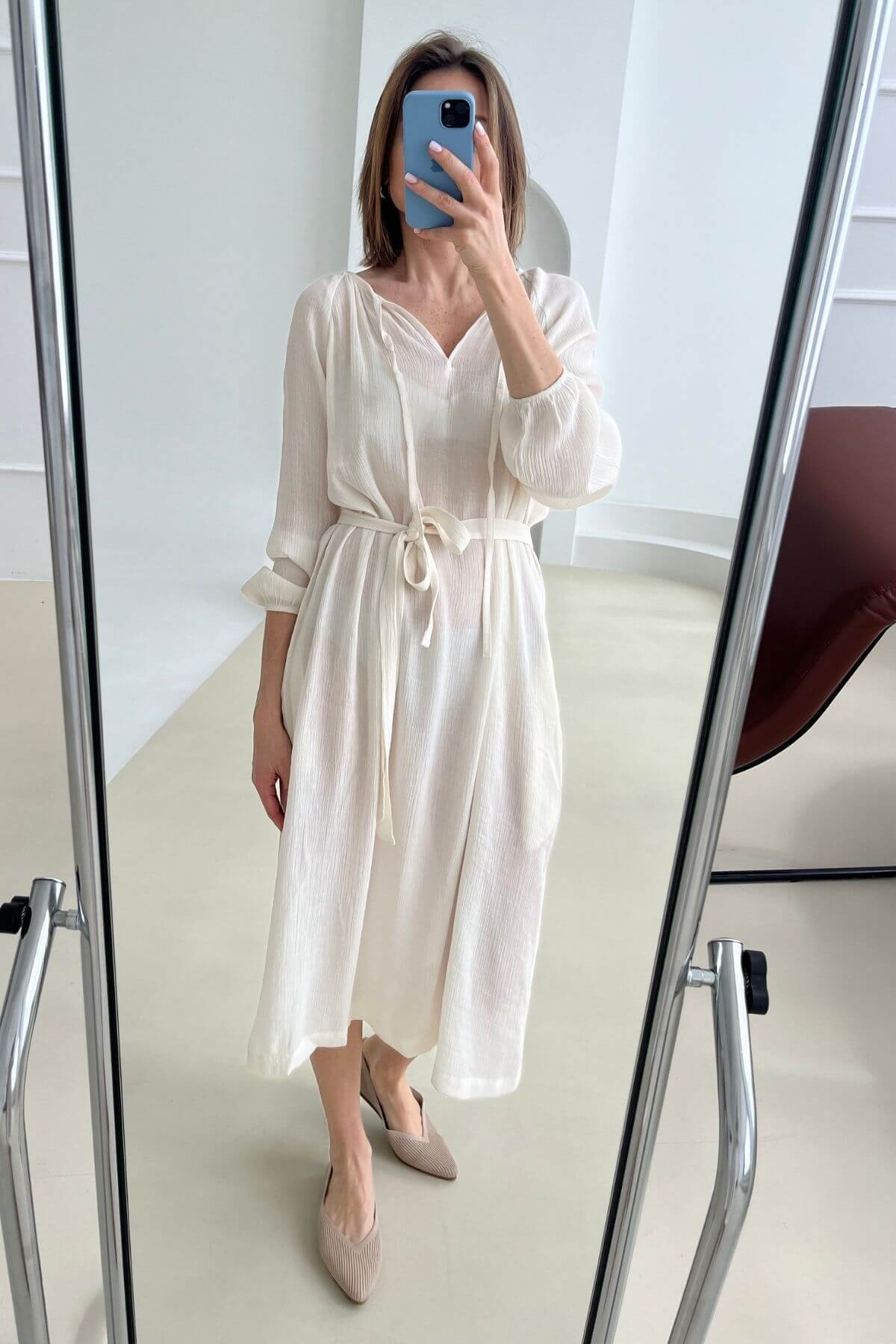 'Diana' milk white dress