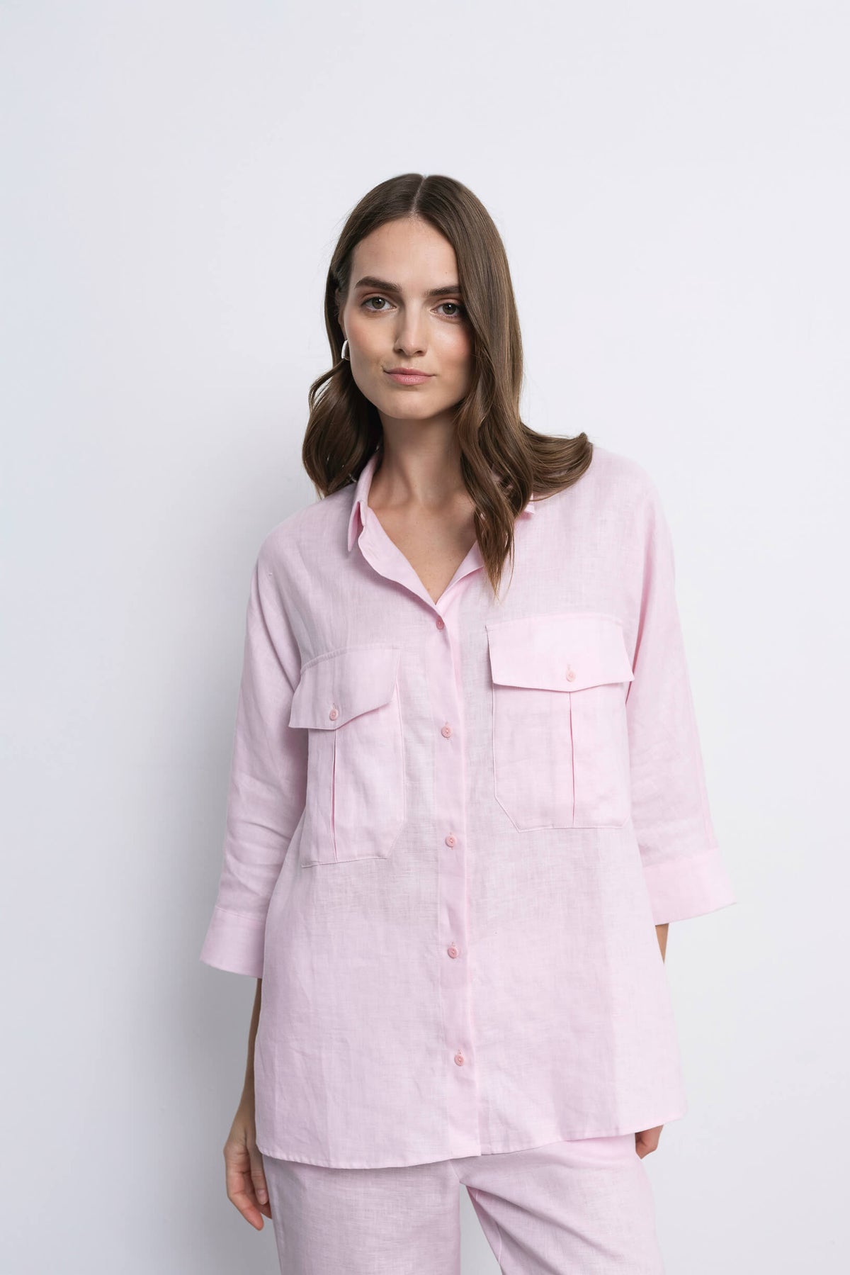 'Dori' baby pink trousers & shirt set