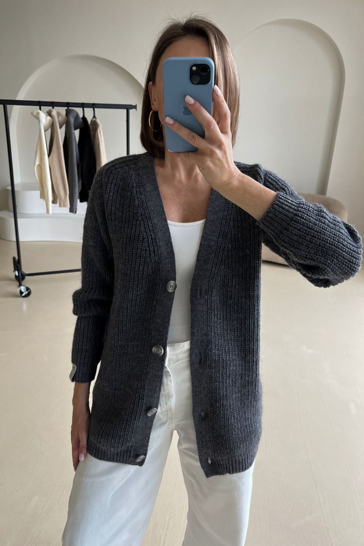 'Eliza' dark grey cardigan