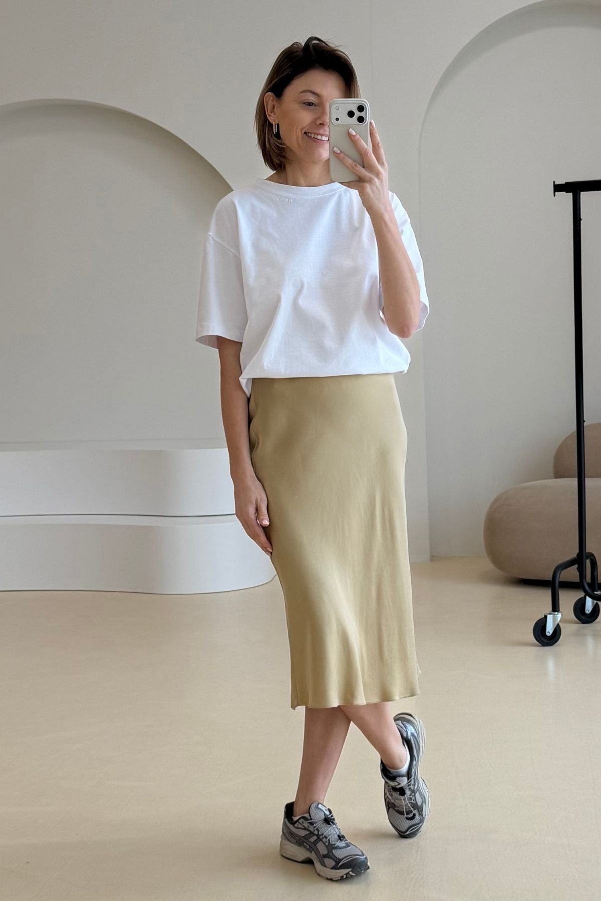 'Isabelle' mustard skirt sample