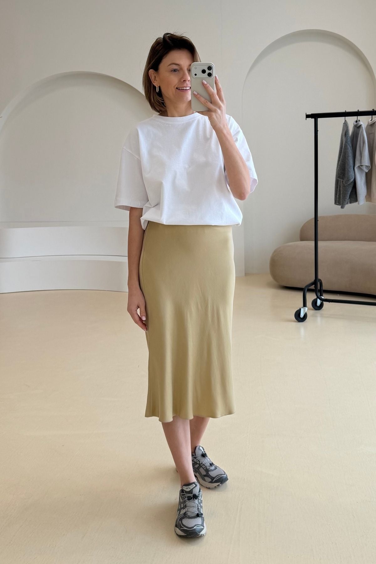 'Isabelle' mustard skirt sample