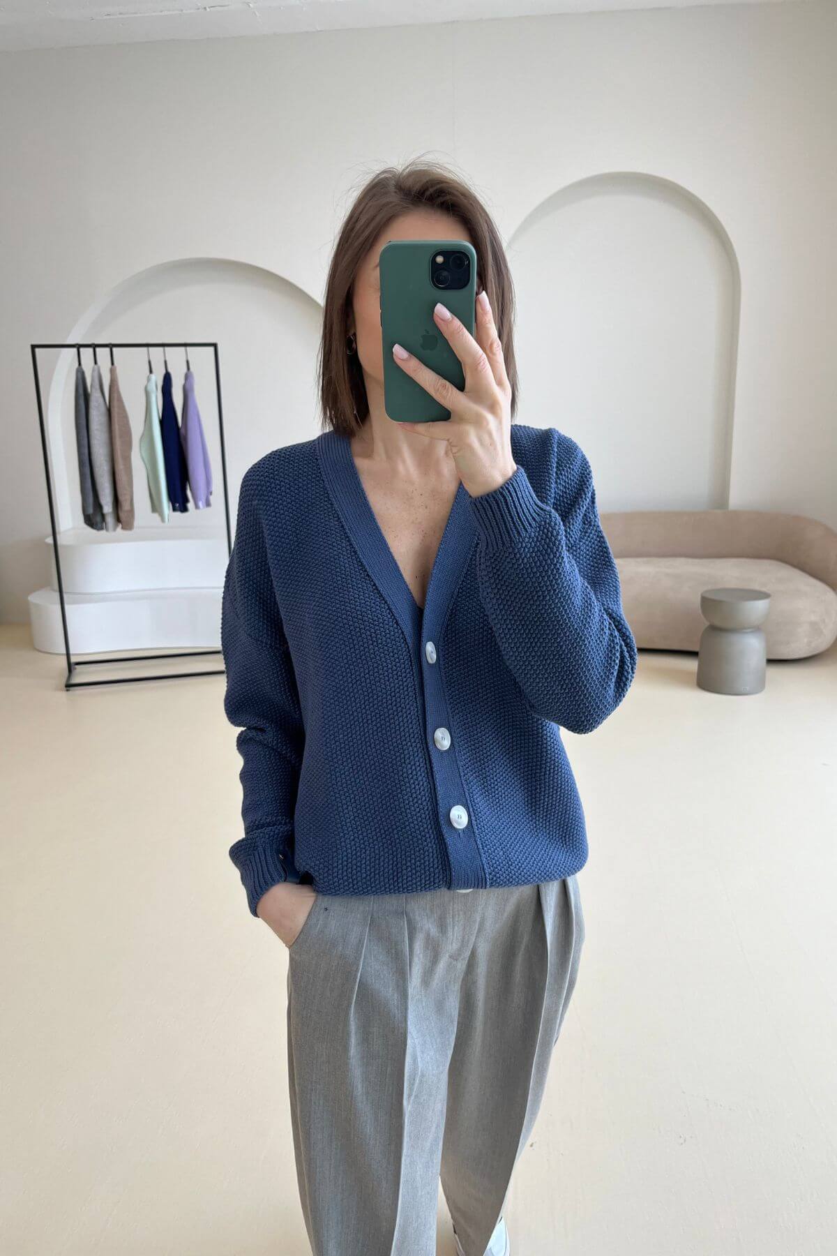 'Juliet' blue cardigan