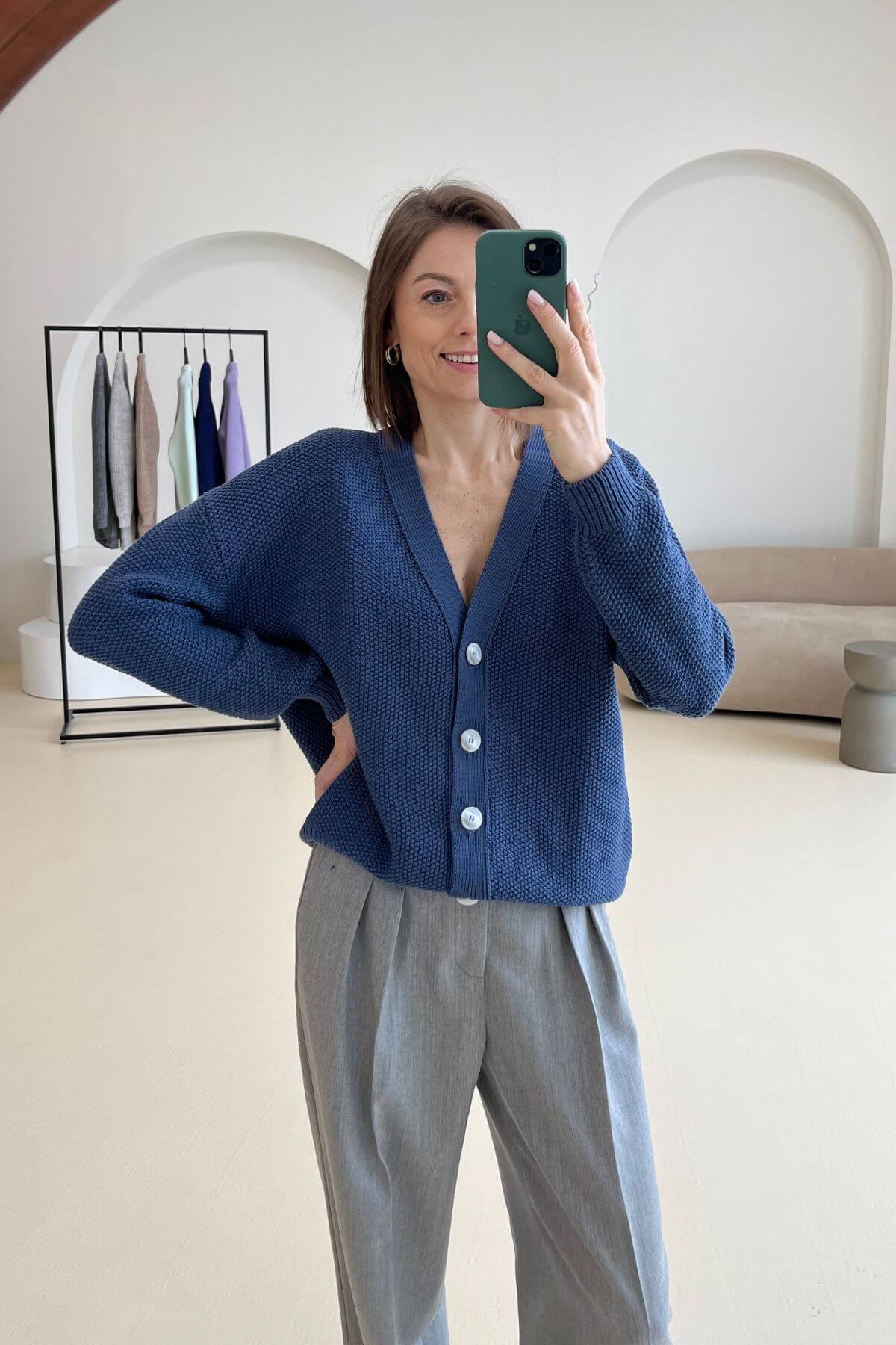 'Juliet' blue cardigan